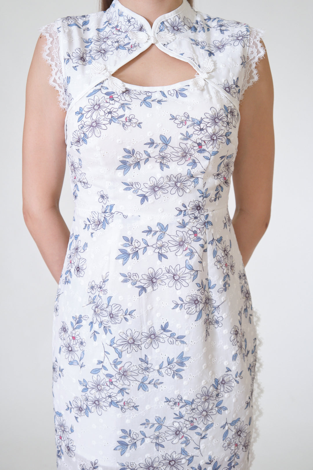 Chixxie Ophelia Midi Cheongsam (Blue)
