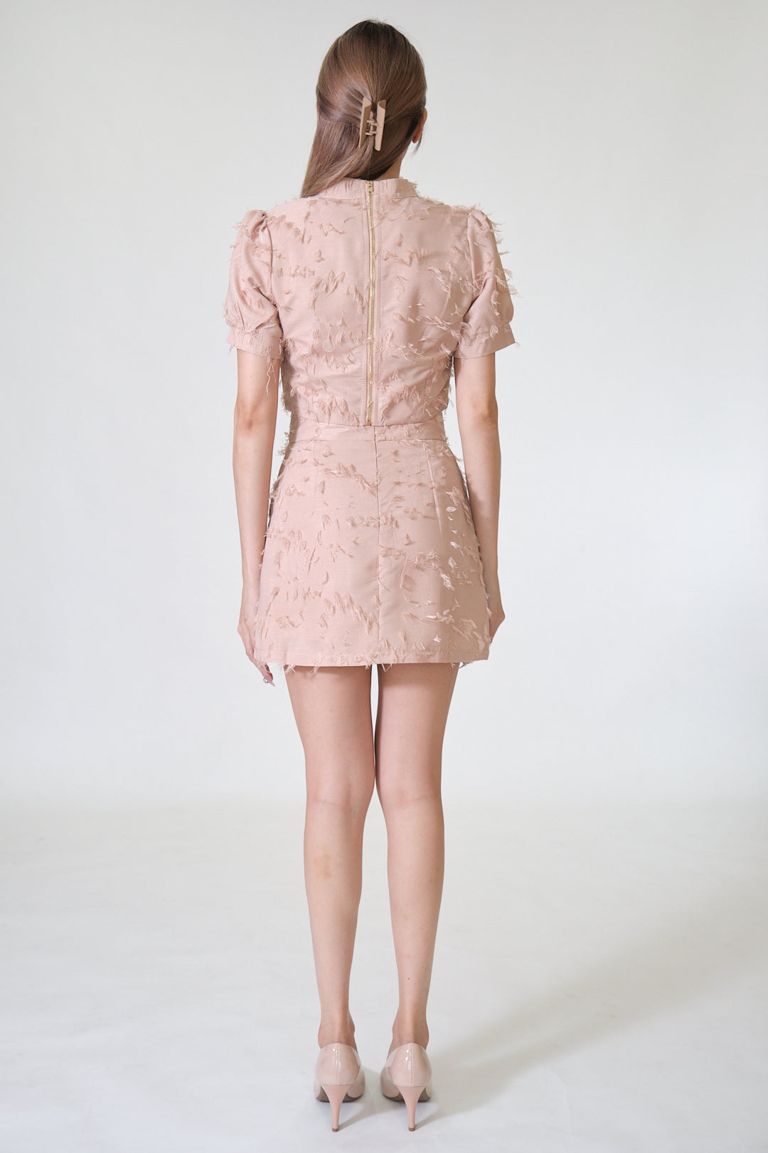 Chixxie Violet Cheongsam Two-Piece Set (Powder Pink)