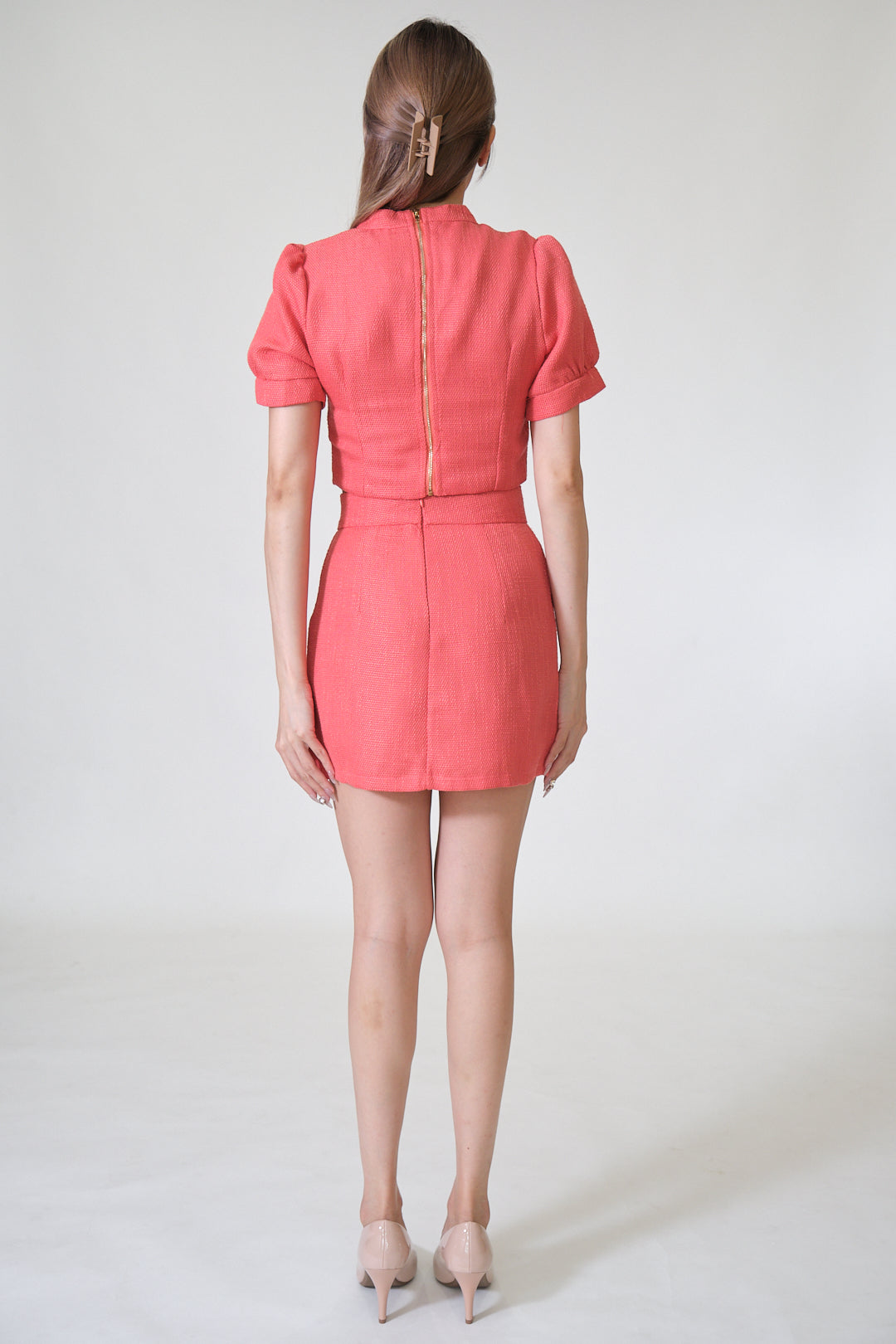 Chixxie Phoenix Cheongsam Two-Piece Set (Coral Red)