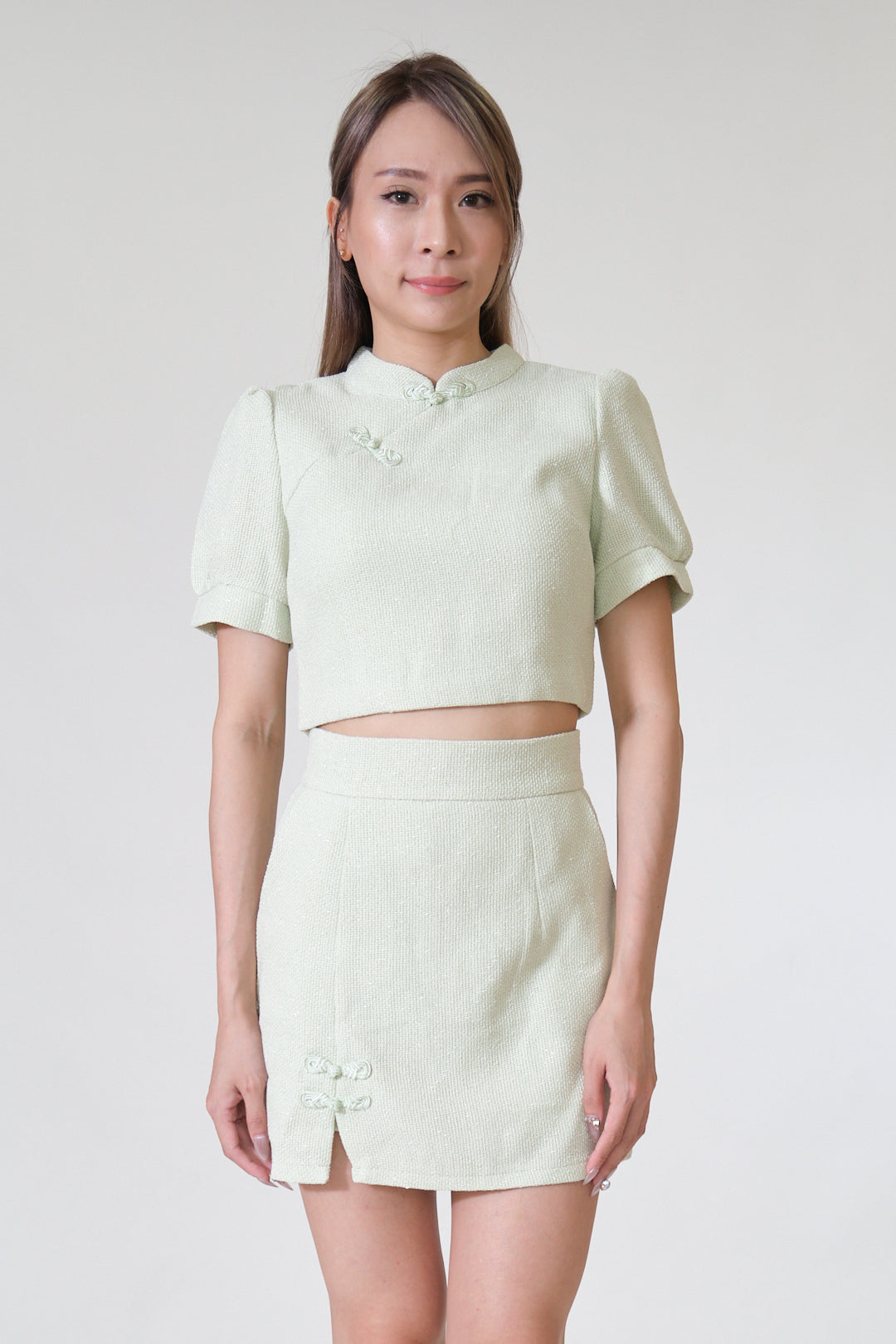 Chixxie Phoenix Cheongsam Two-Piece Set (Mint Green)