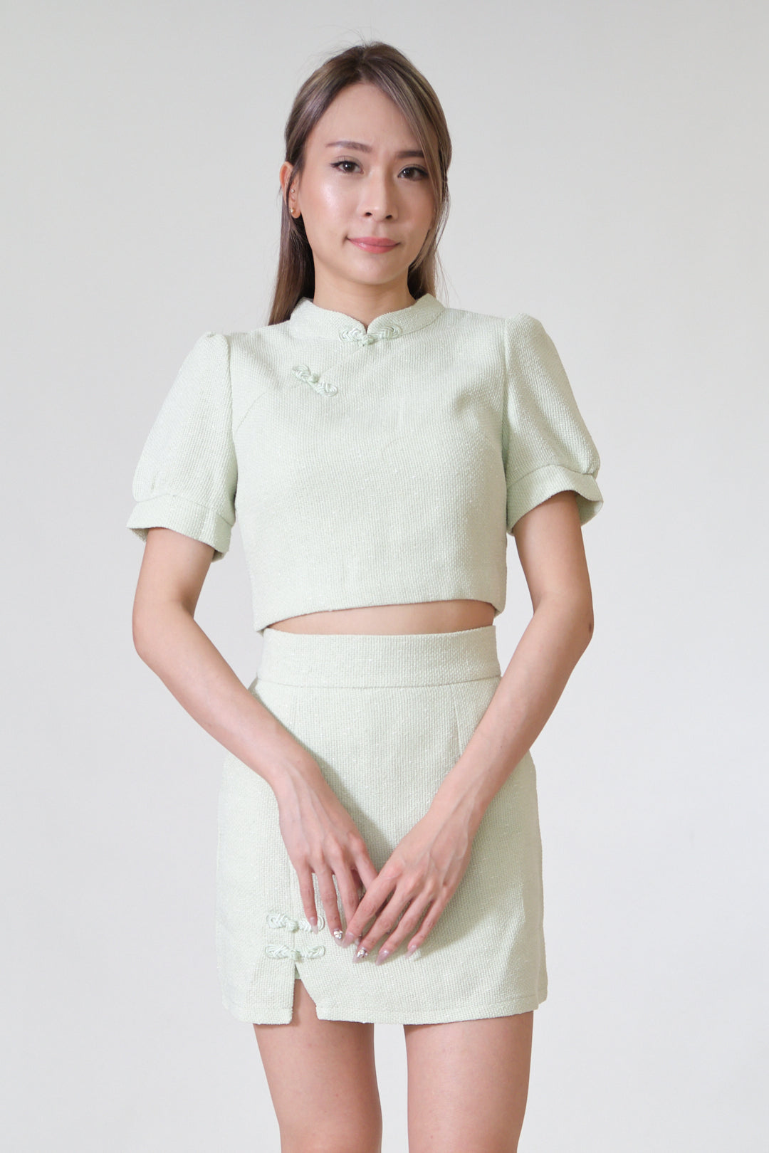 Chixxie Phoenix Cheongsam Two-Piece Set (Mint Green)