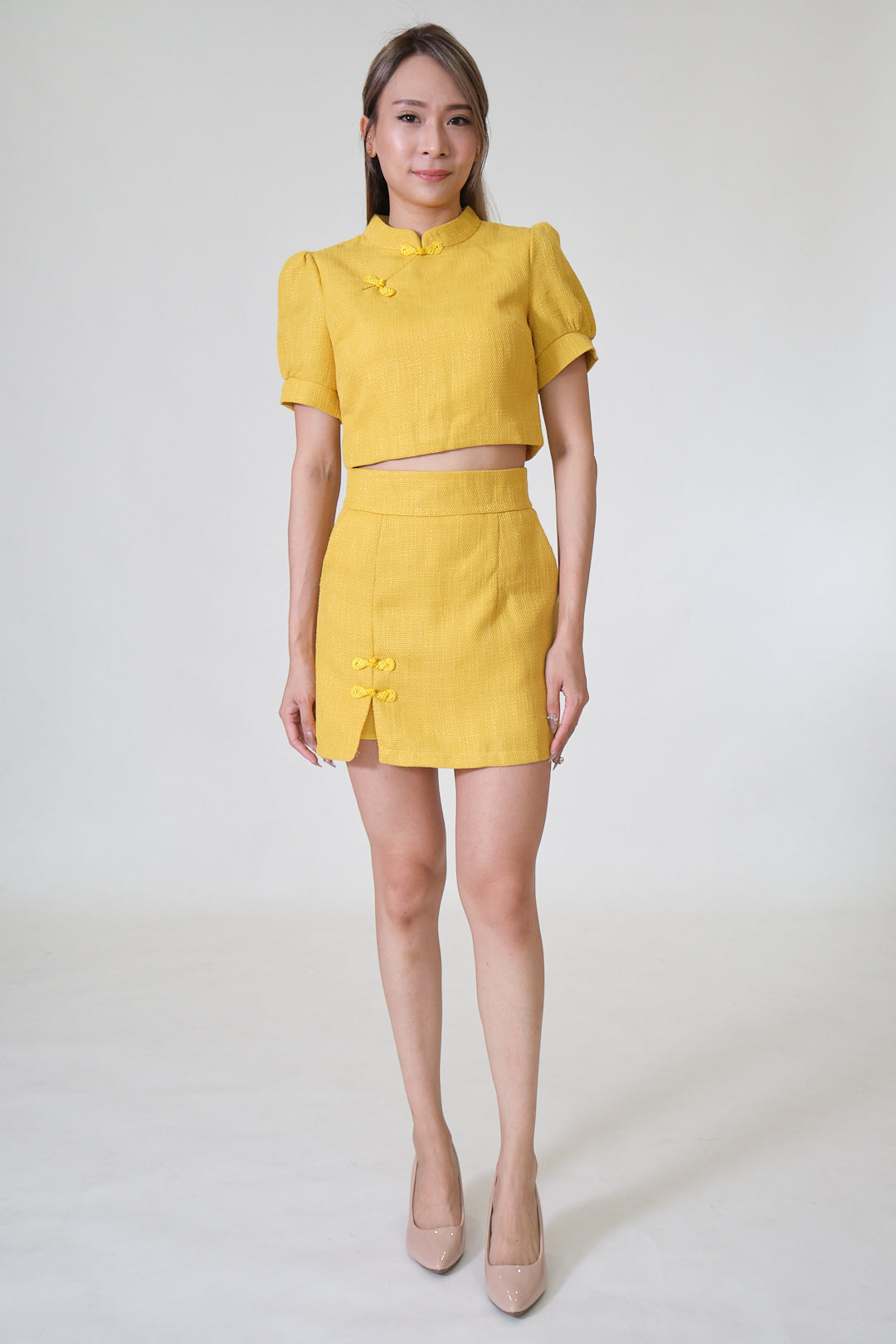 Chixxie Phoenix Cheongsam Two-Piece Set (Yellow)