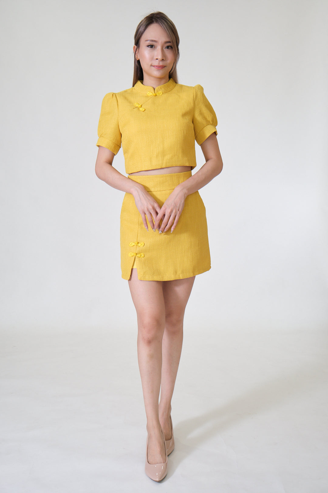 Chixxie Phoenix Cheongsam Two-Piece Set (Yellow)