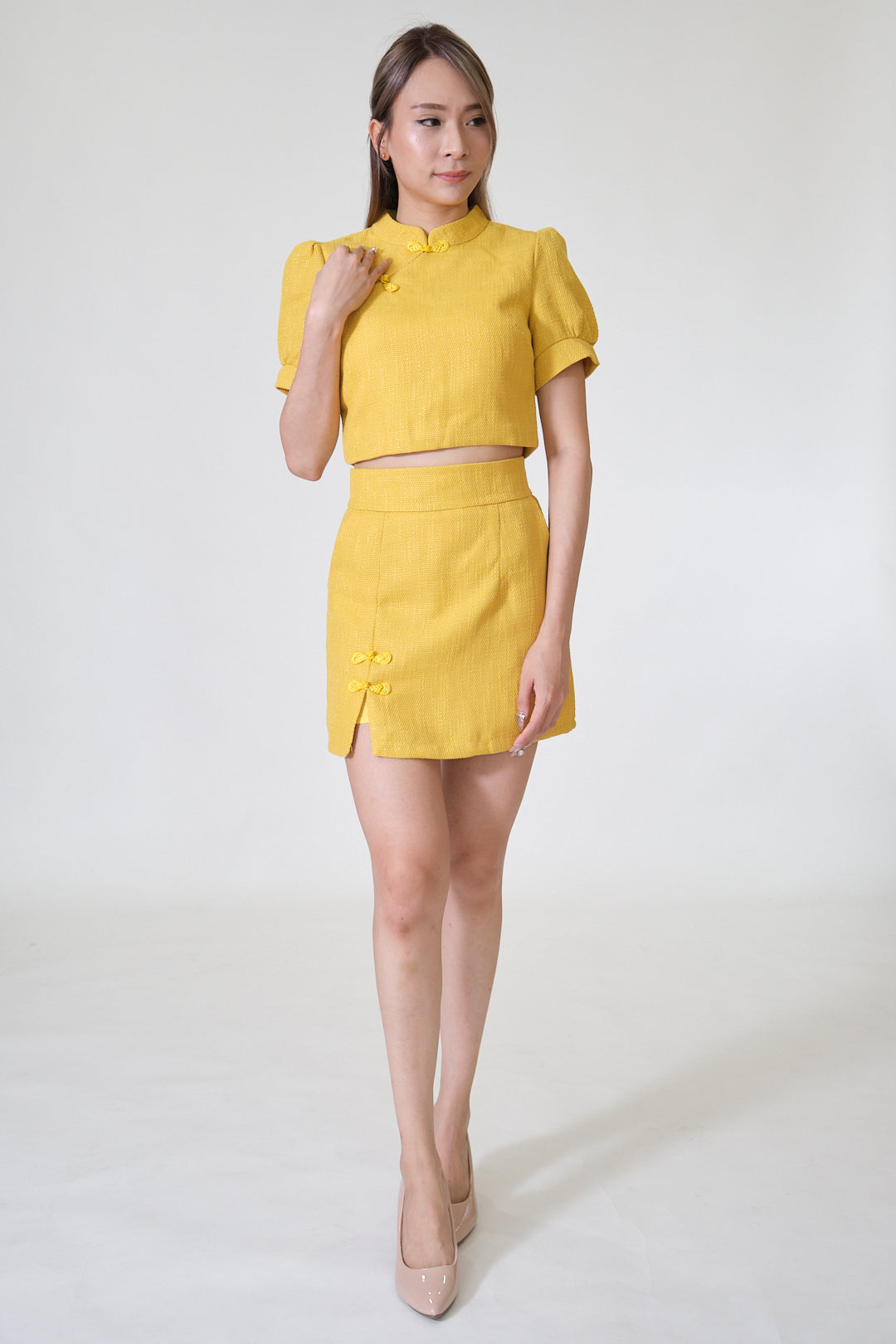 Chixxie Phoenix Cheongsam Two-Piece Set (Yellow)