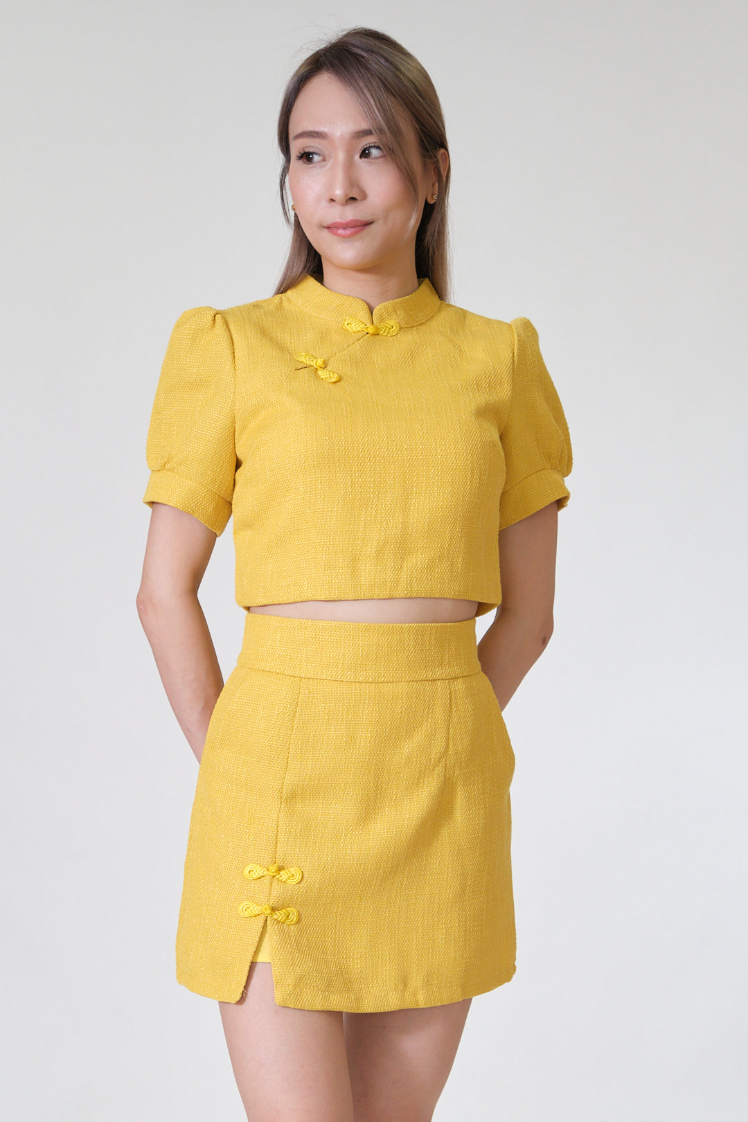 Chixxie Phoenix Cheongsam Two-Piece Set (Yellow)