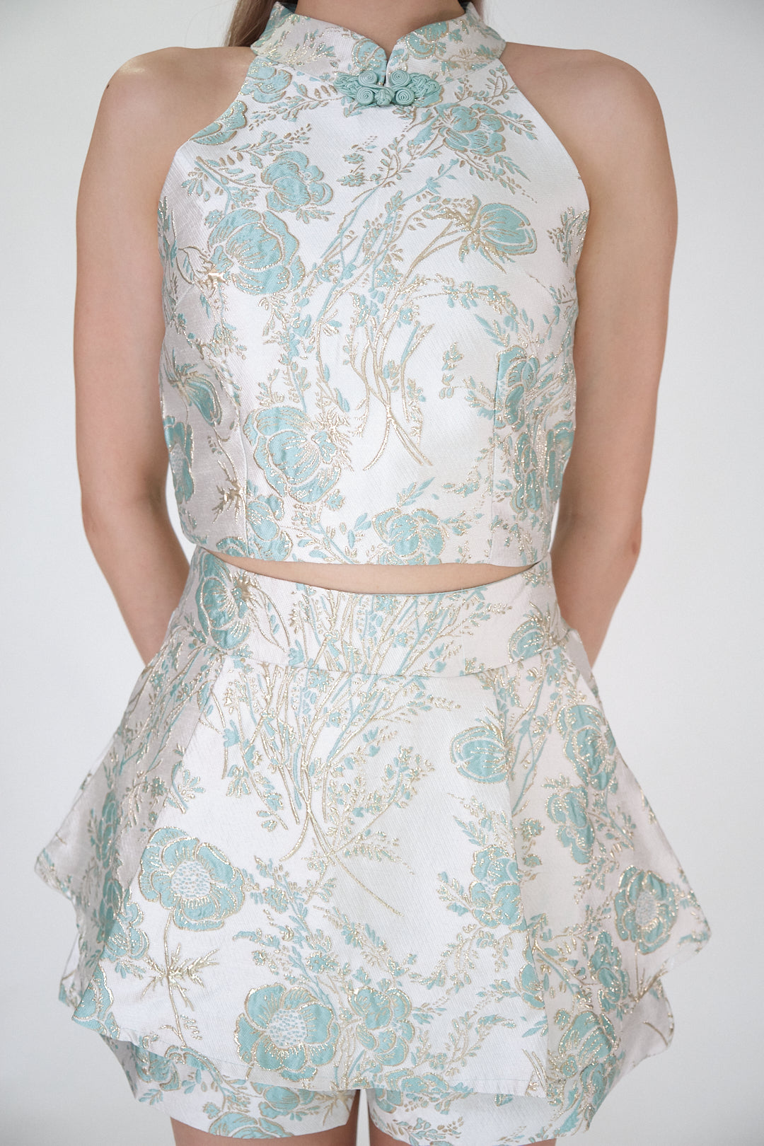 Chixxie Amber Two-Piece Cheongsam Set (Mint)