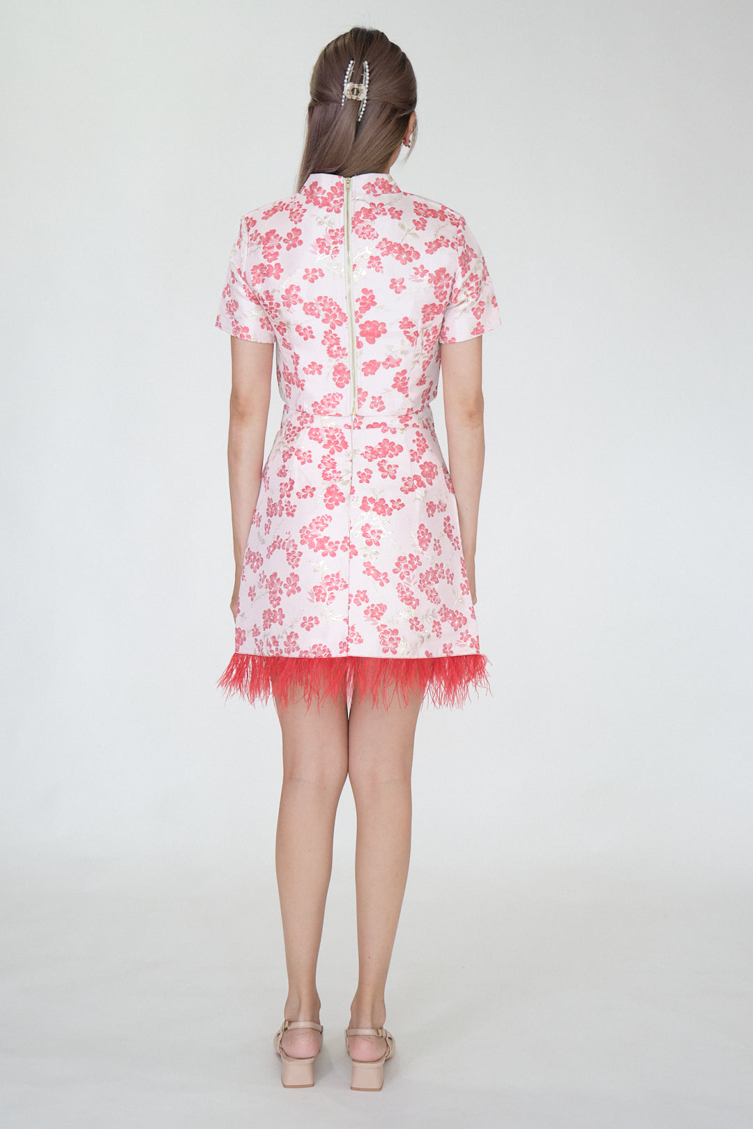 Chixxie Sakura Two-Piece Cheongsam Set (Red)