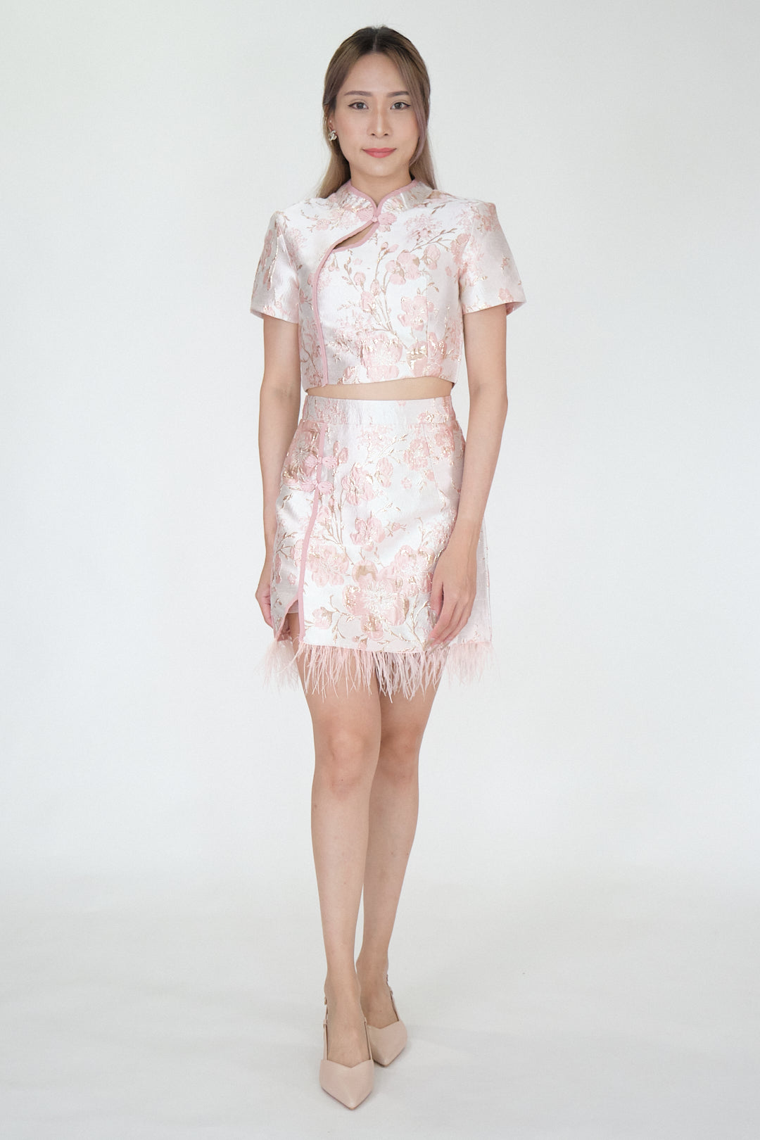 Chixxie Blossom Two-Piece Cheongsam Set (Pink)