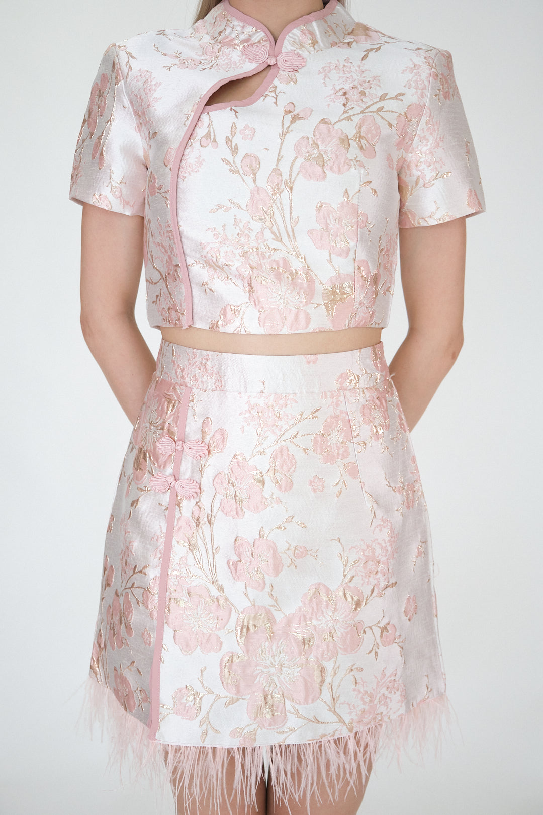 Chixxie Blossom Two-Piece Cheongsam Set (Pink)