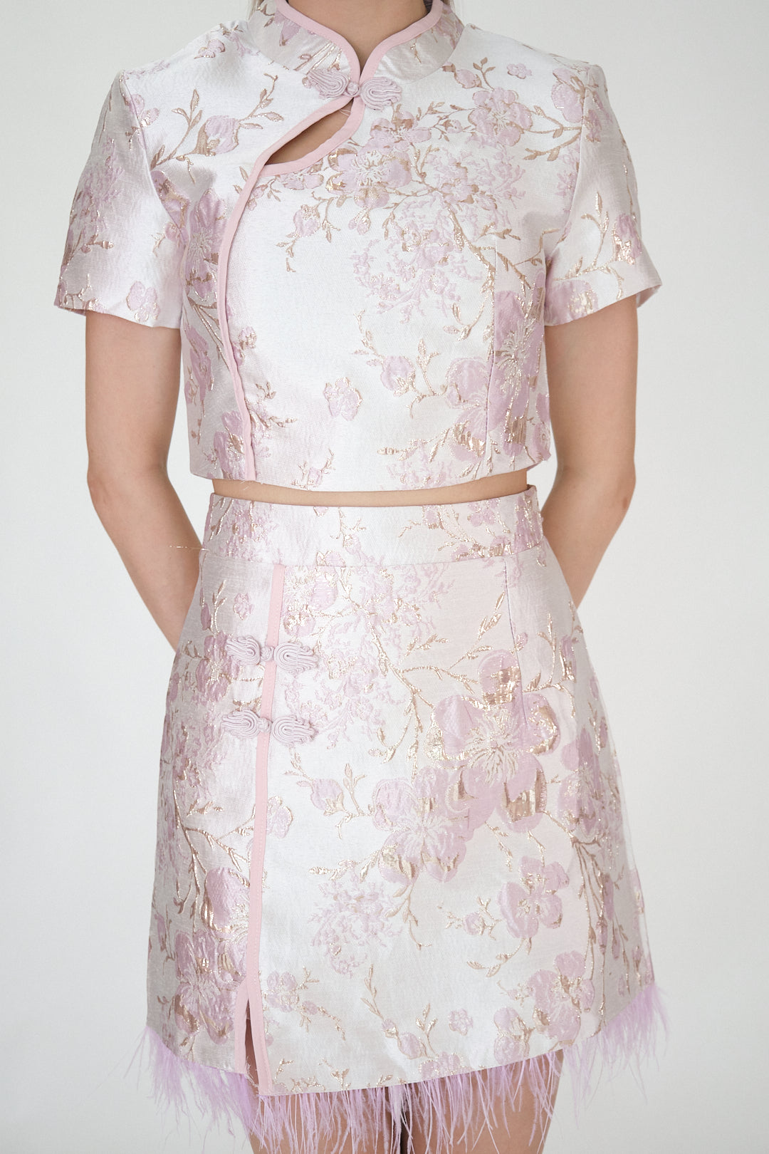 Chixxie Blossom Two-Piece Cheongsam Set (Lilac)
