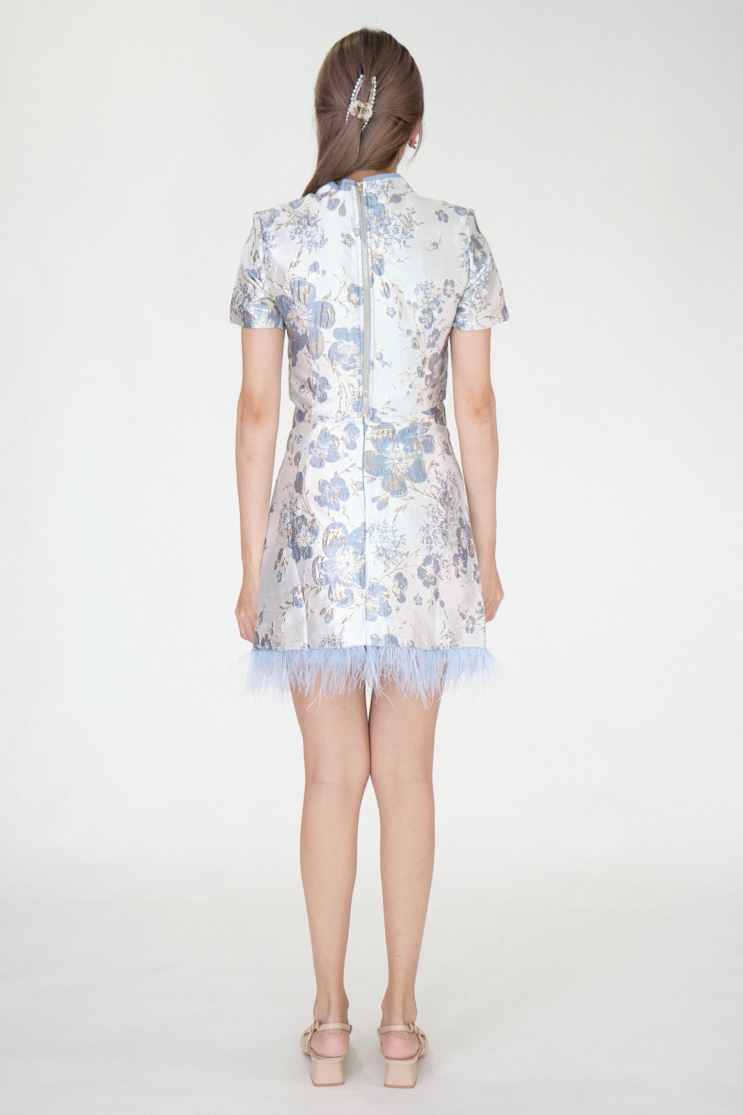 Chixxie Blossom Two-Piece Cheongsam Set (Blue)