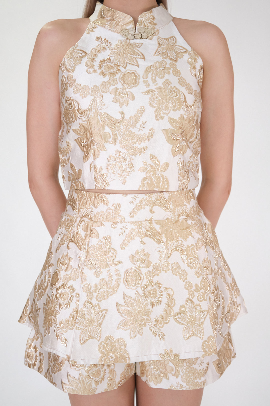 Chixxie Donna Two-Piece Cheongsam Set (Gold)