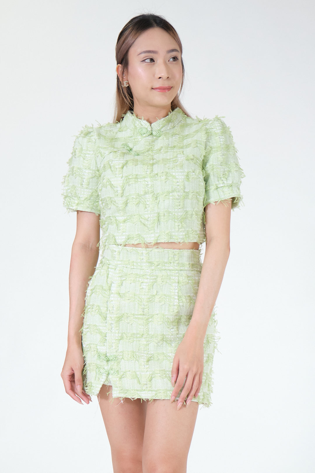 Chixxie Caitlyn Two-Piece Cheongsam Set (Green)