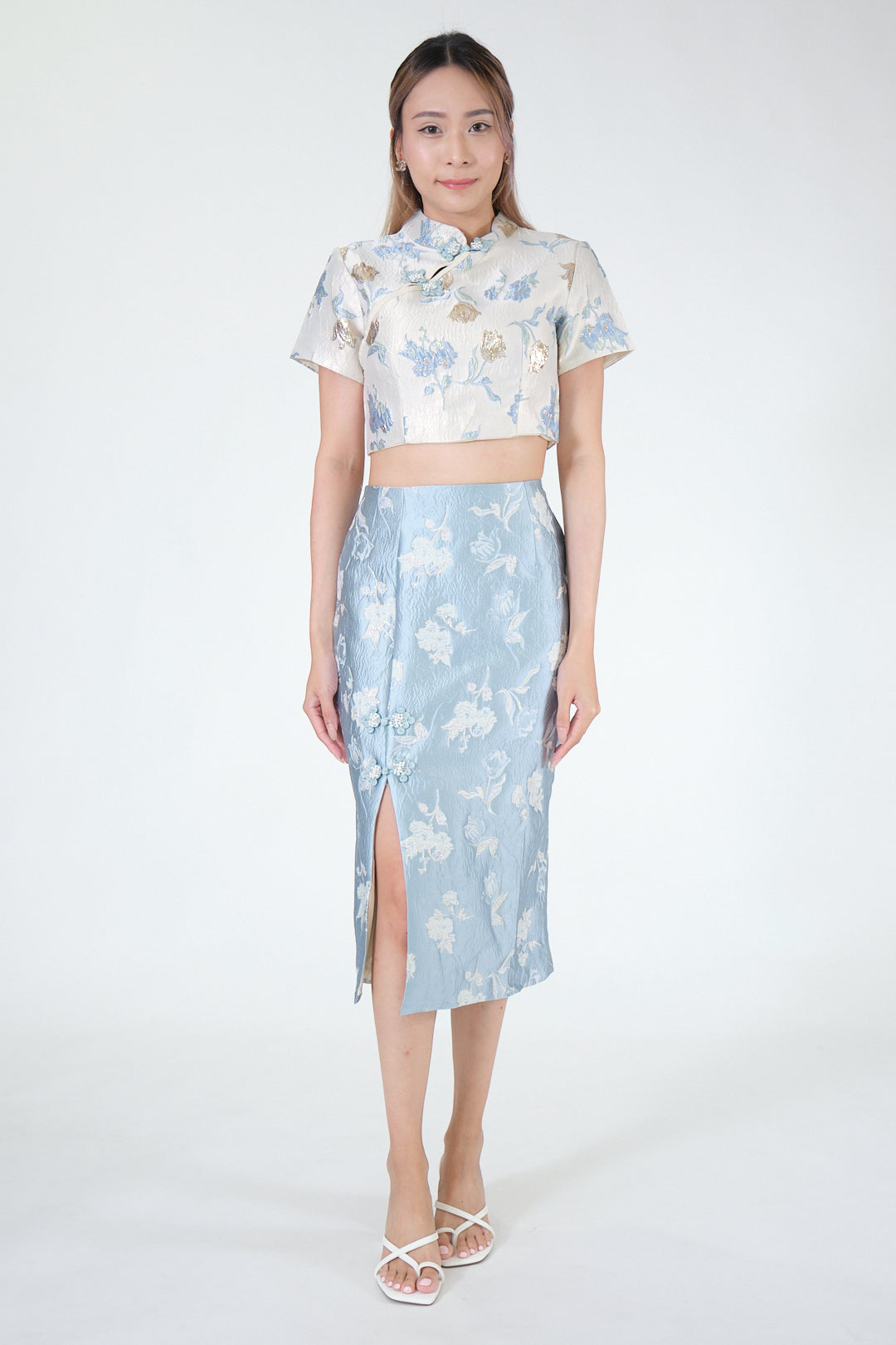 Chixxie Sapphire Two-Piece Cheongsam Set