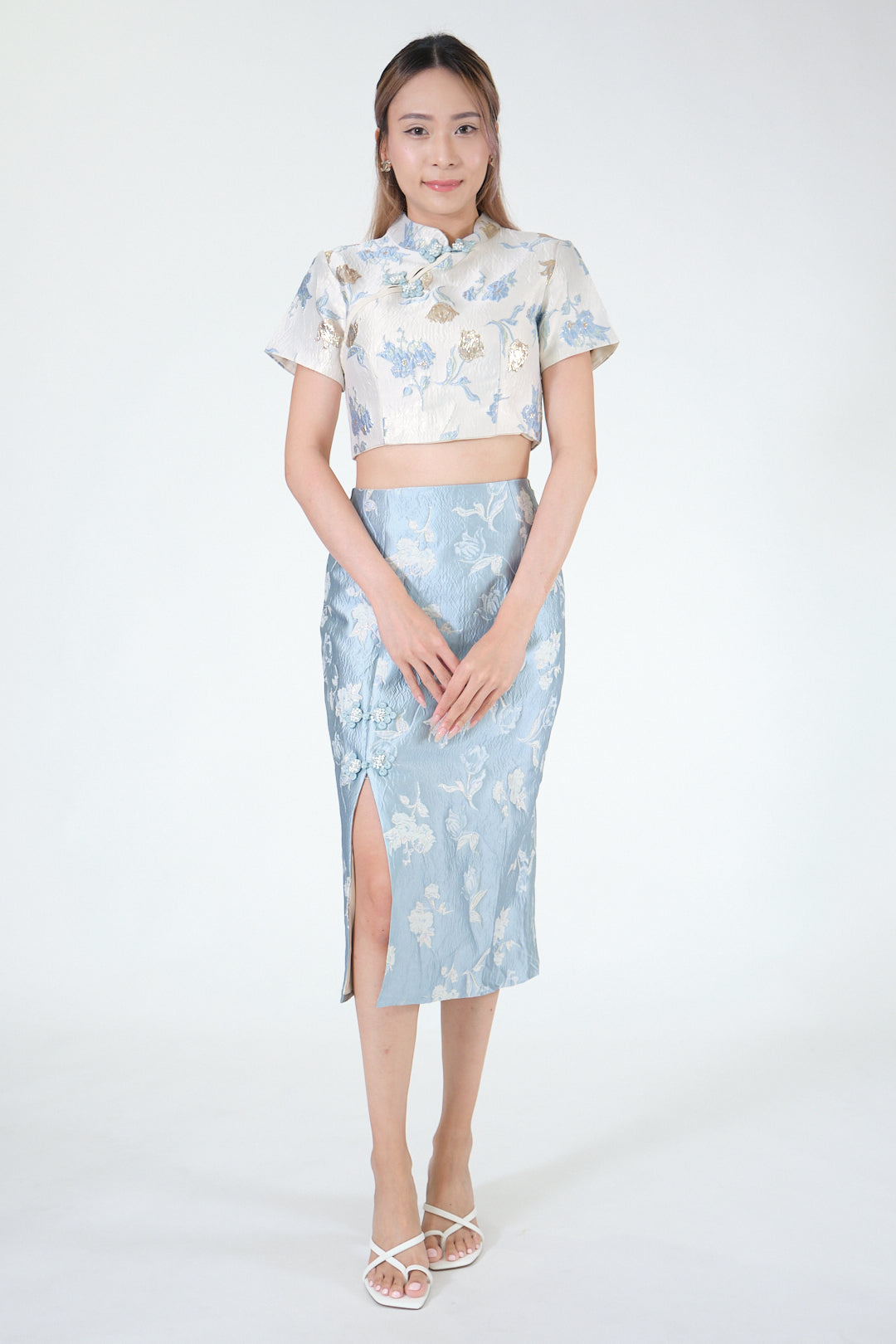 Chixxie Sapphire Two-Piece Cheongsam Set