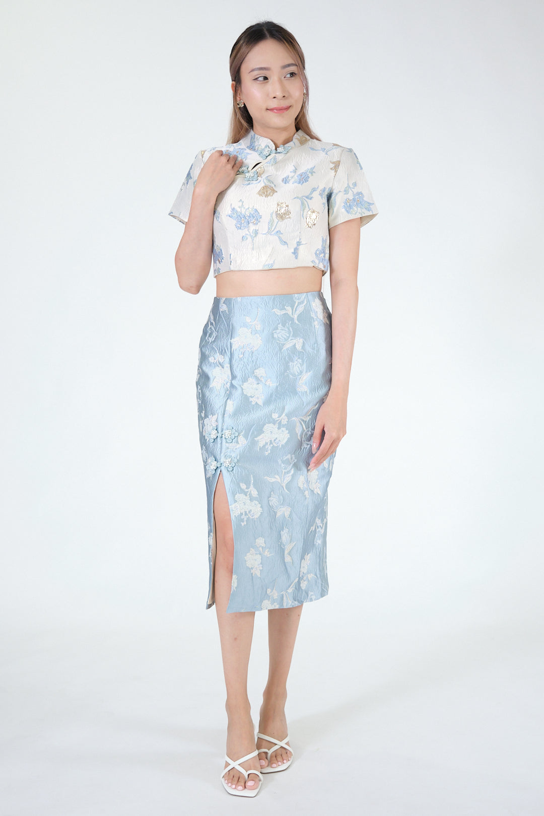Chixxie Sapphire Two-Piece Cheongsam Set