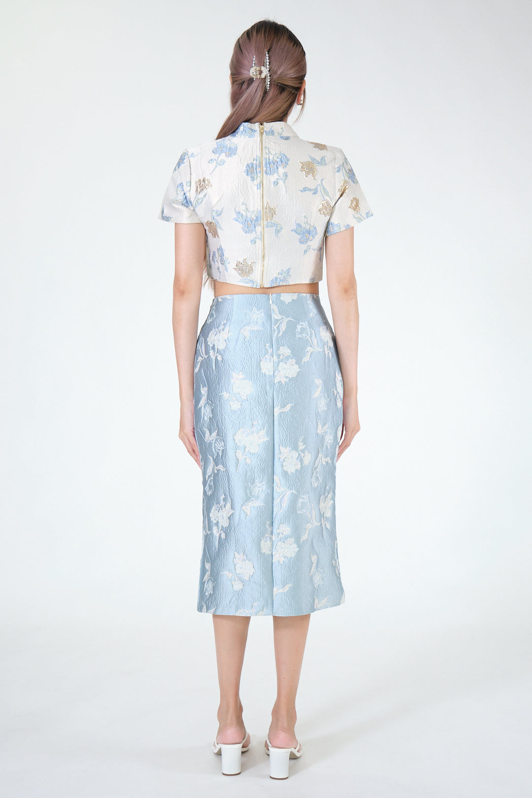 Chixxie Sapphire Two-Piece Cheongsam Set