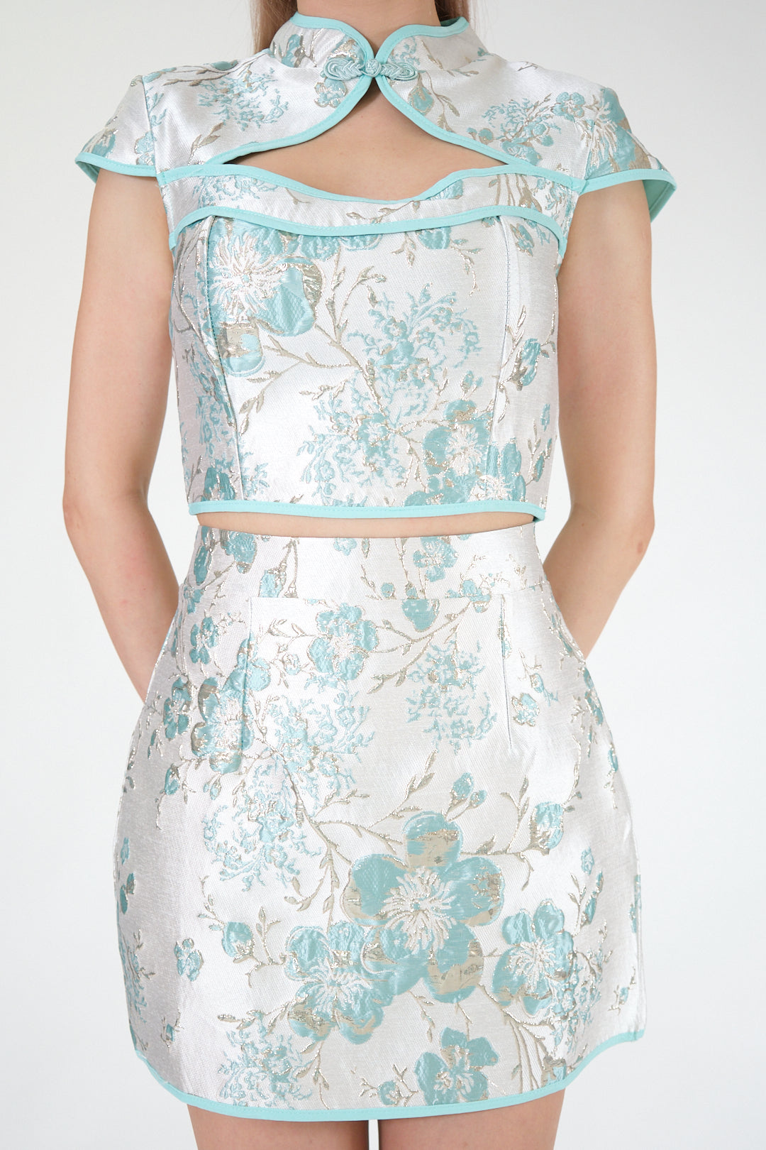 Chixxie Bailey Cheongsam Two-Piece Set (Green)