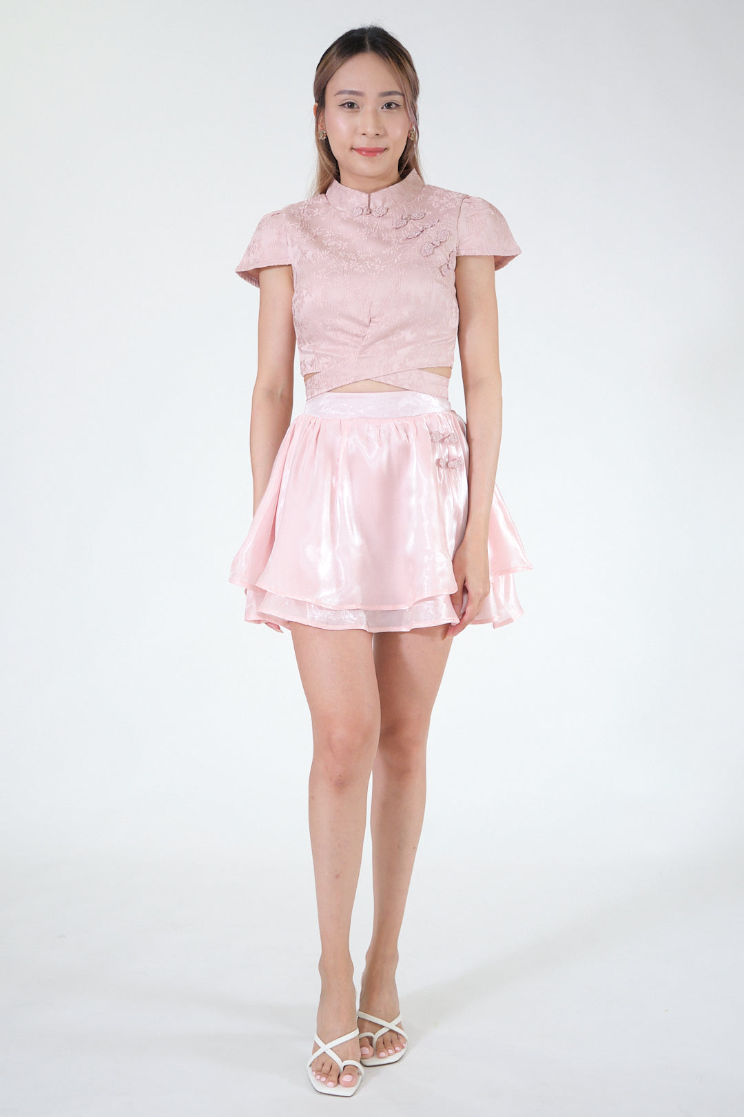 Chixxie Quincy Two-Piece Cheongsam Set (Pink)