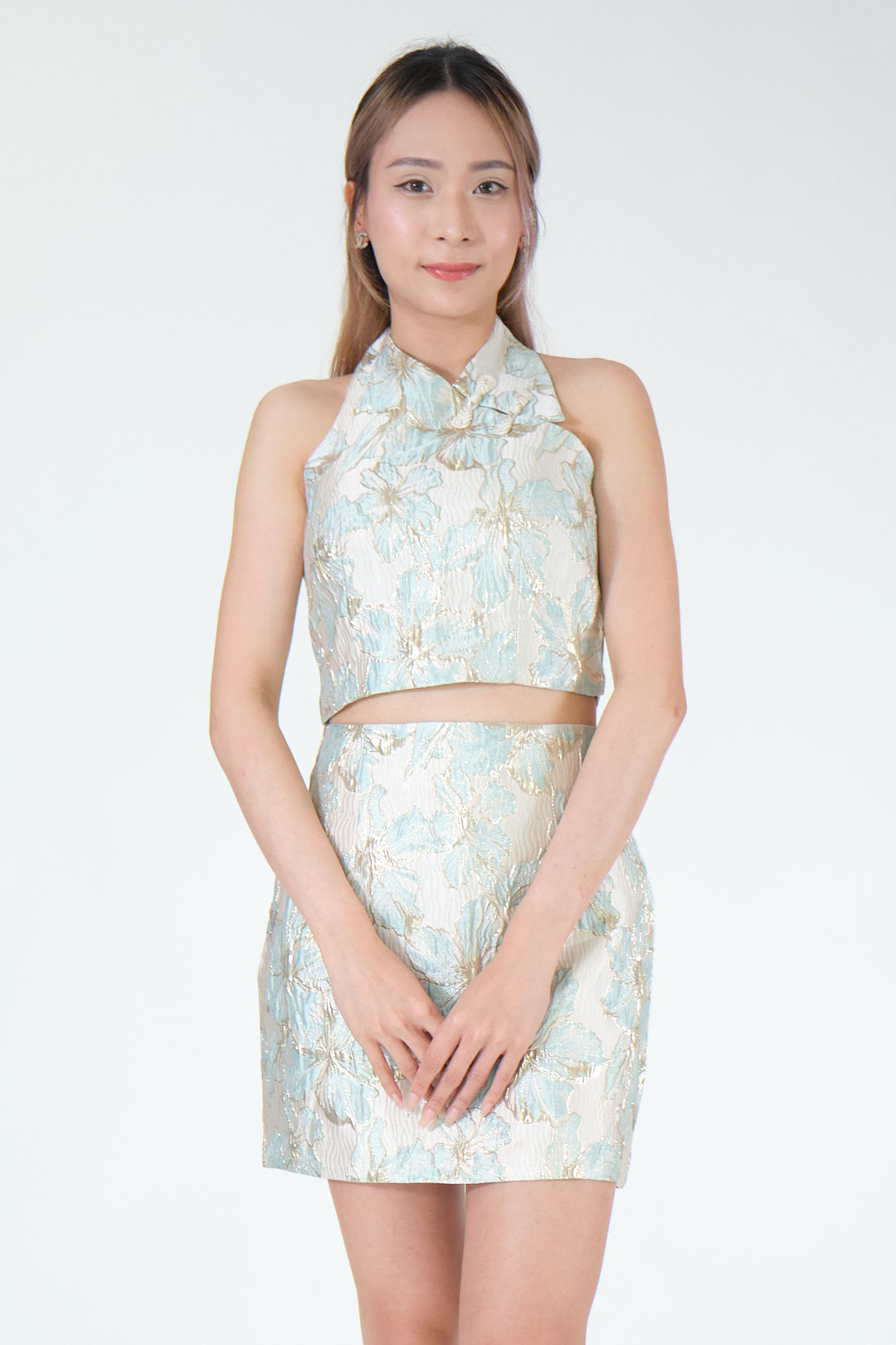 Chixxie Mirabel Two-Piece Cheongsam Set (Green)