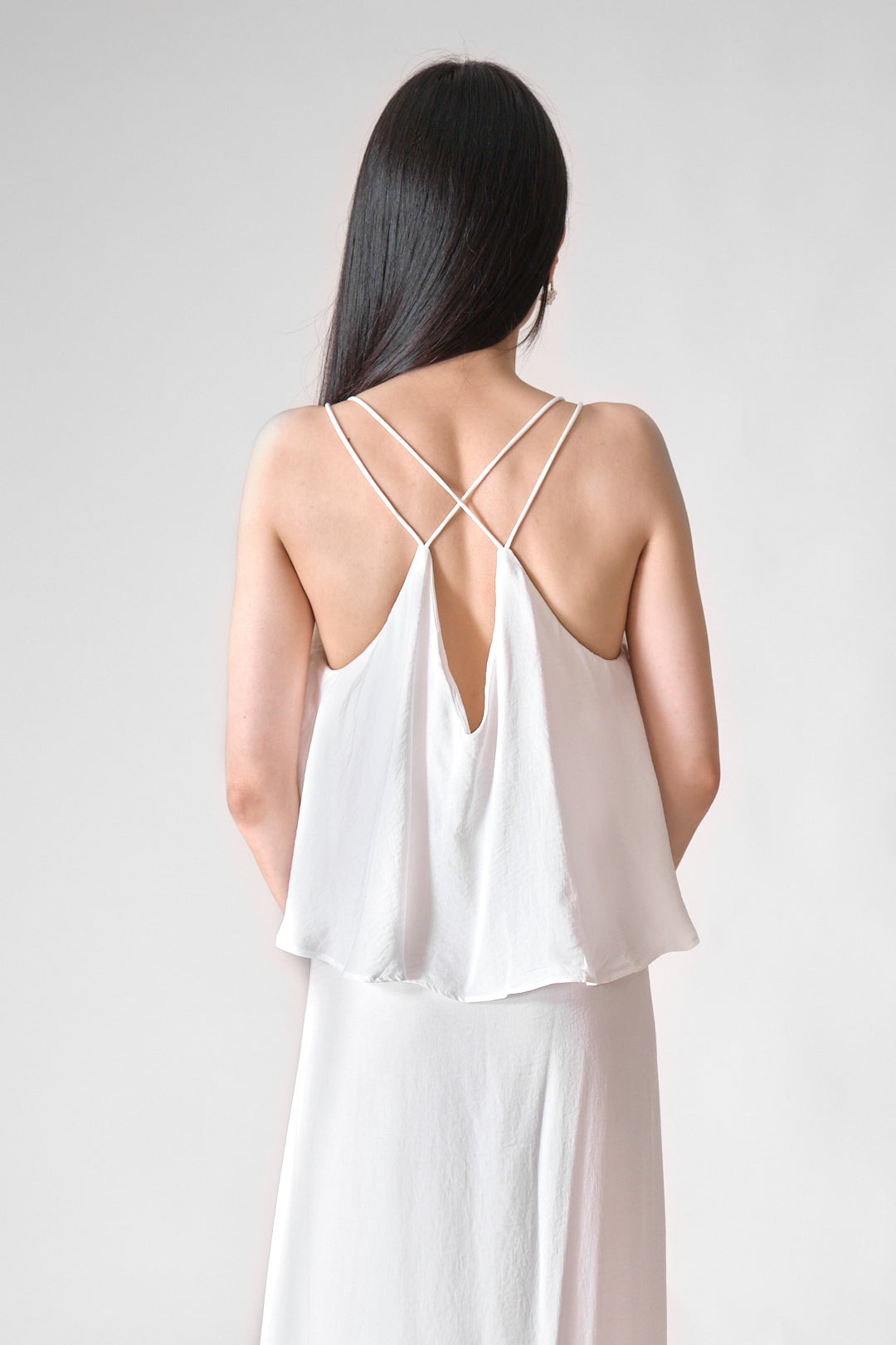 Chixxie Roselyn Flowy Maxi Dress (White)