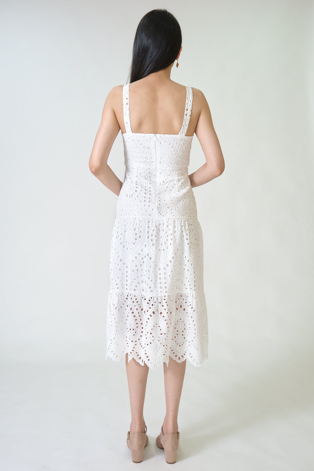 Chixxie April Lace Midi Dress (White)