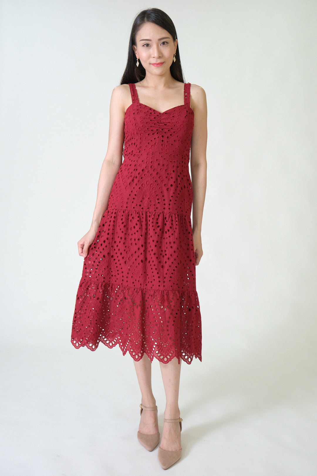 Chixxie April Lace Midi Dress (Red)