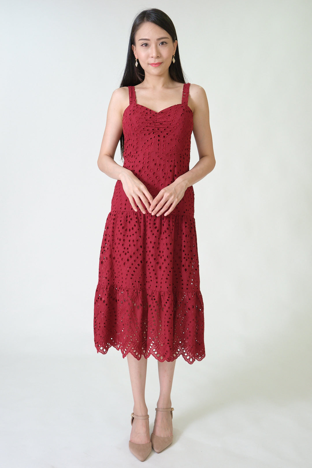 Chixxie April Lace Midi Dress (Red)