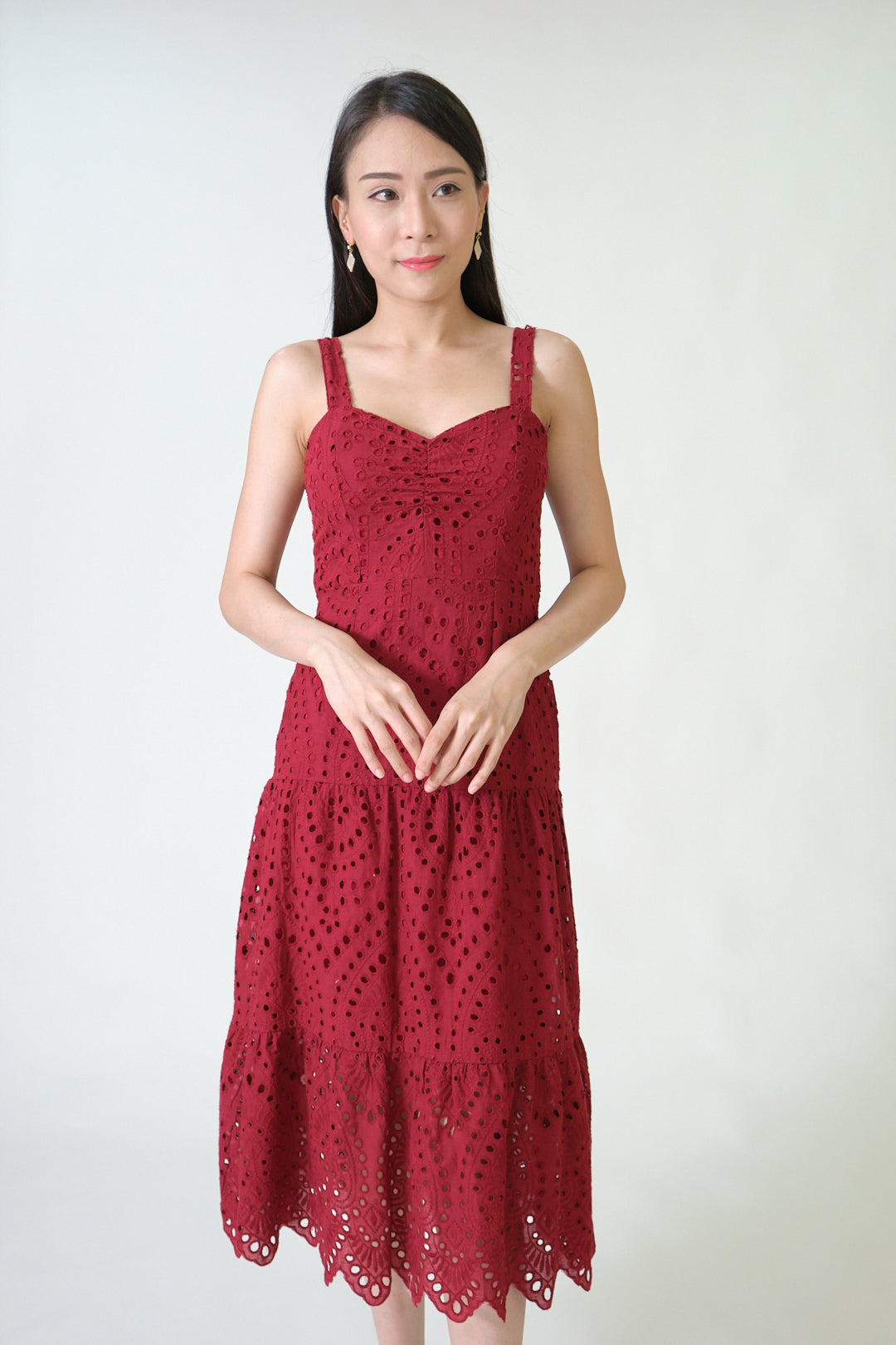 Chixxie April Lace Midi Dress (Red)