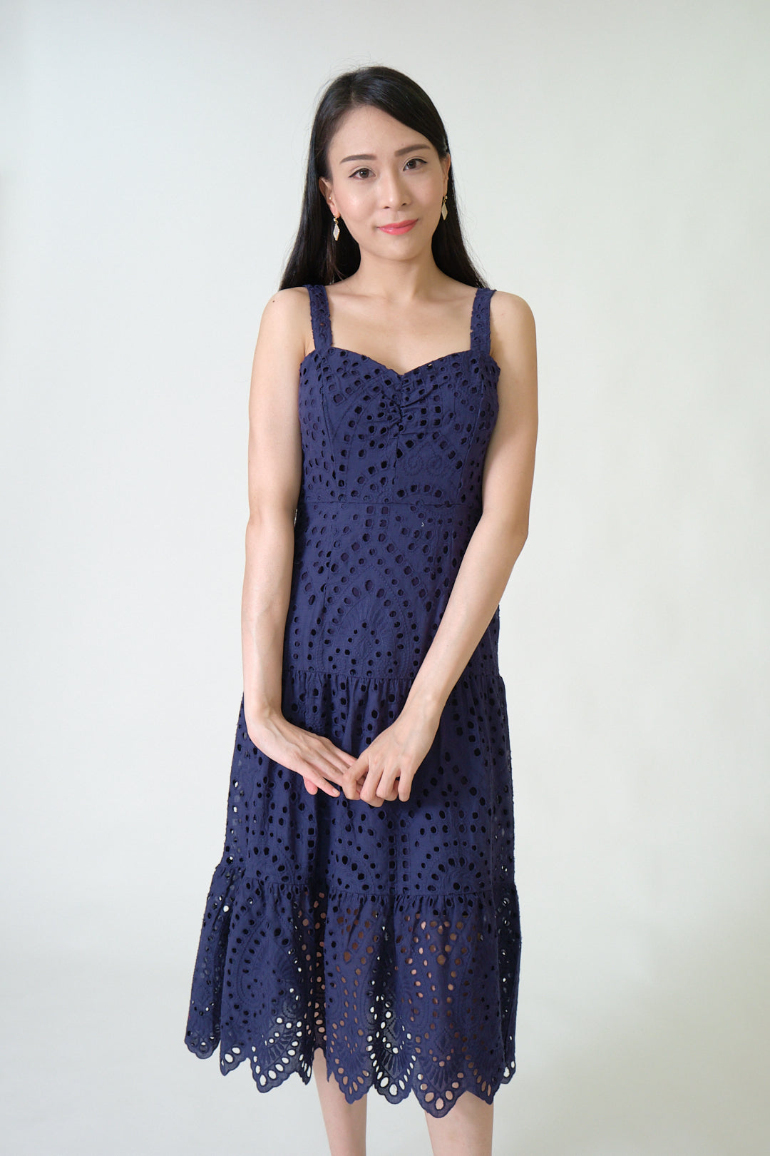 Chixxie April Lace Midi Dress (Navy)