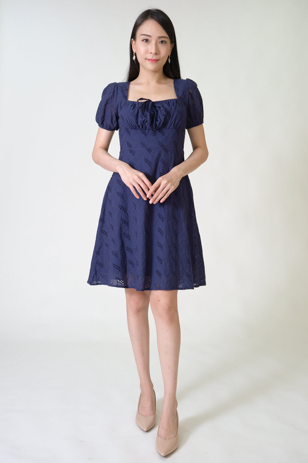 Chixxie Lyra Lace Dress (Navy)