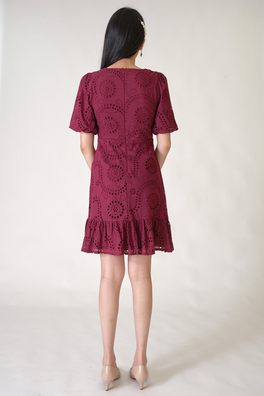 Chixxie Justice Lace Dress (Maroon)