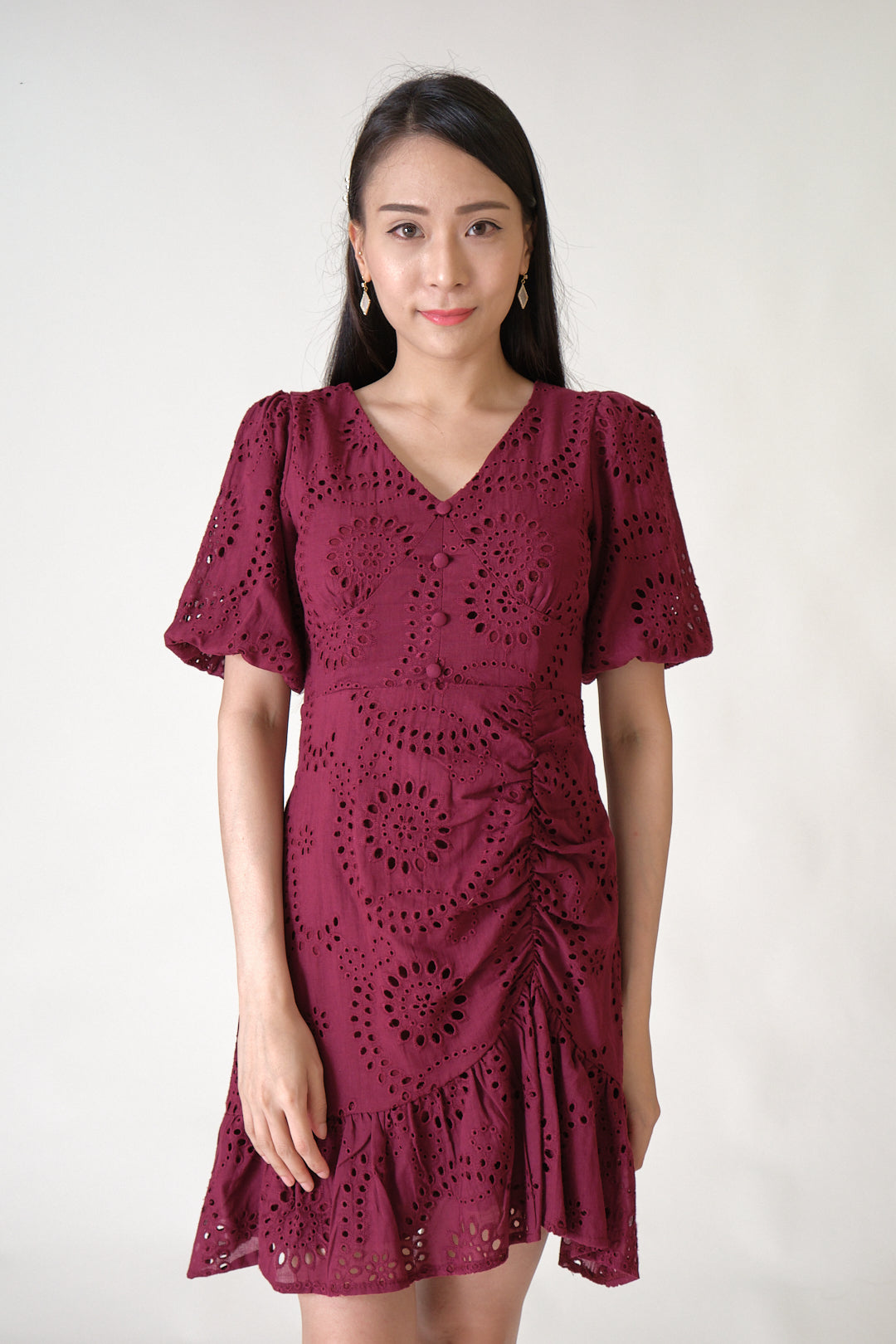 Chixxie Justice Lace Dress (Maroon)