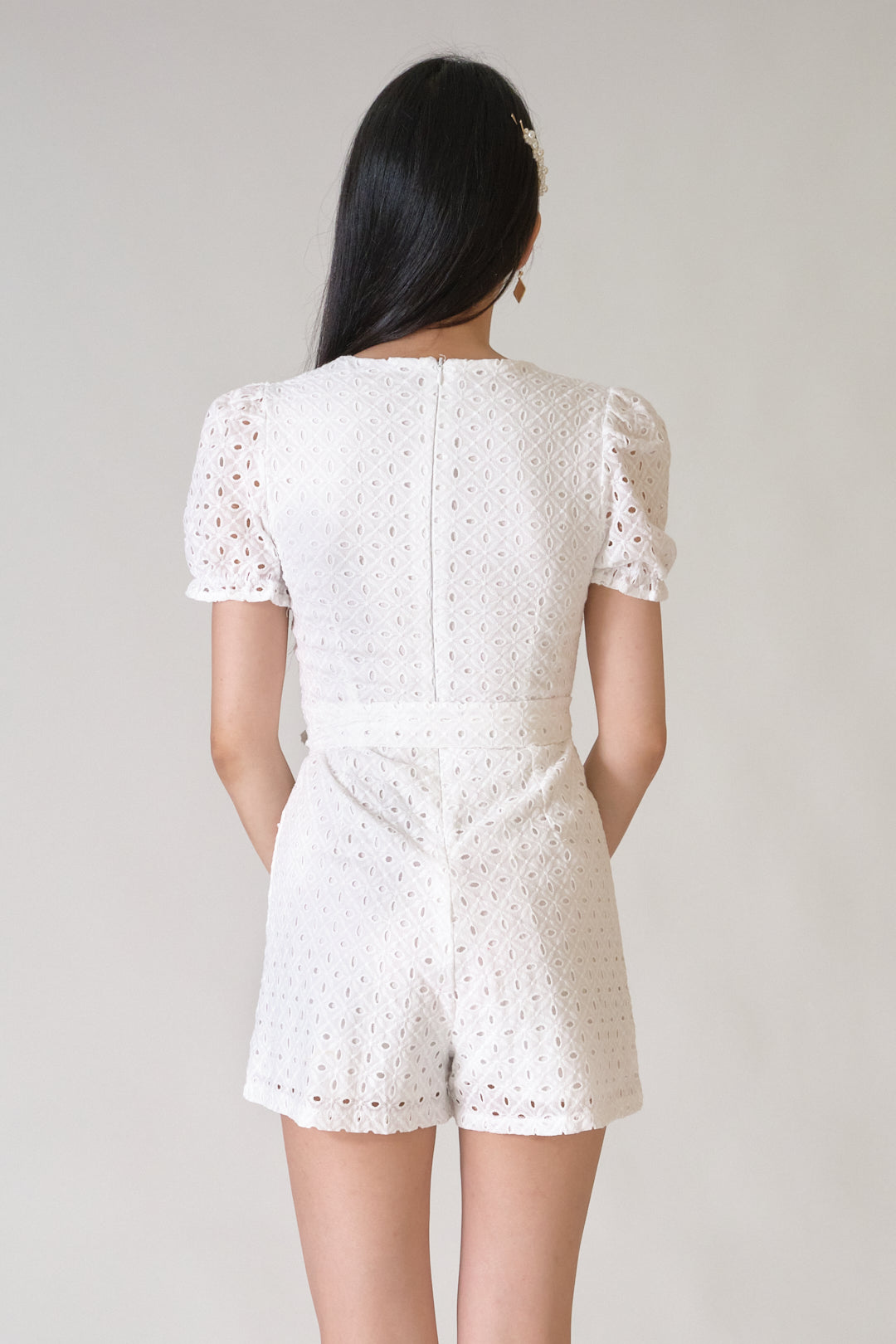 Chixxie Ariella Button Playsuit (White)