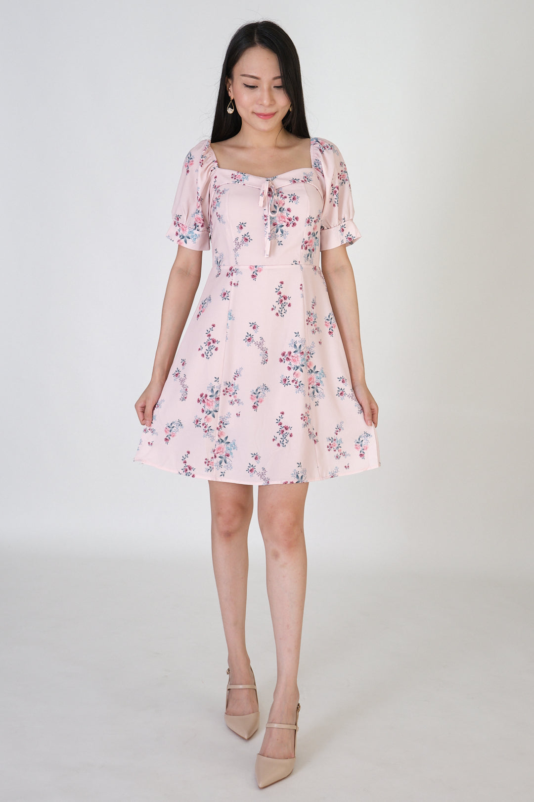 Chixxie Victoria Floral Short Dress (Pink)