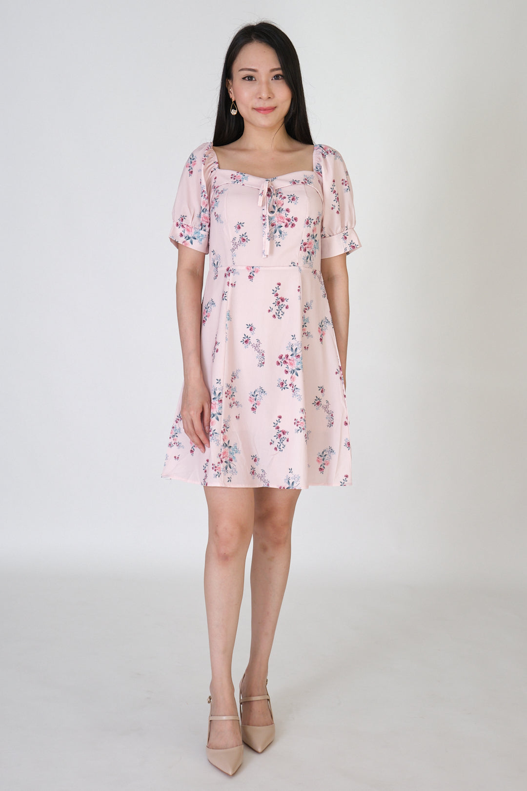 Chixxie Victoria Floral Short Dress (Pink)