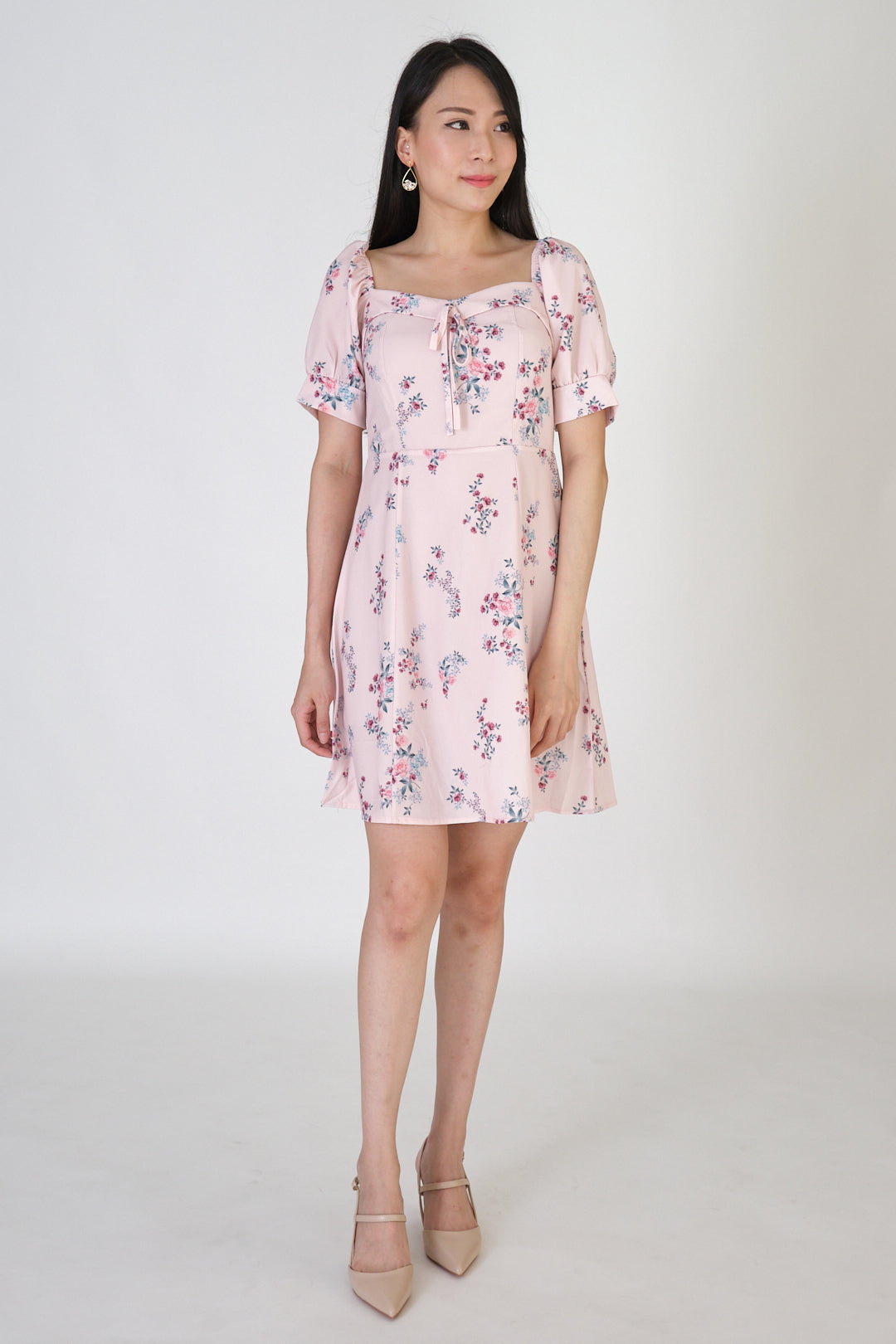 Chixxie Victoria Floral Short Dress (Pink)