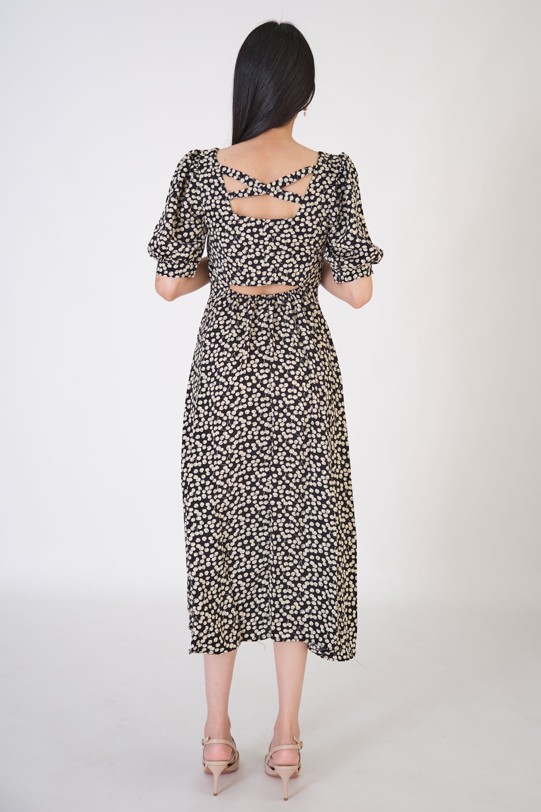 Chixxie Sophia Bareback Midi Dress (Black)