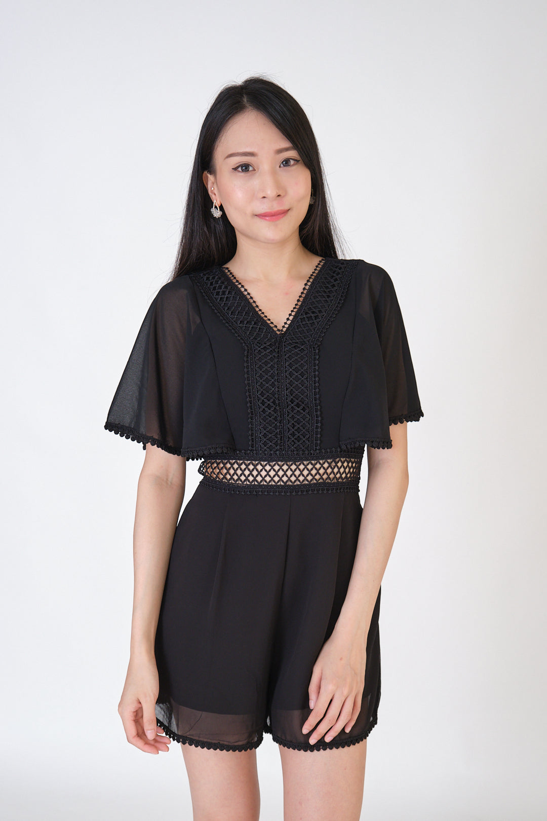Chixxie Allison Lace Playsuit (Black)