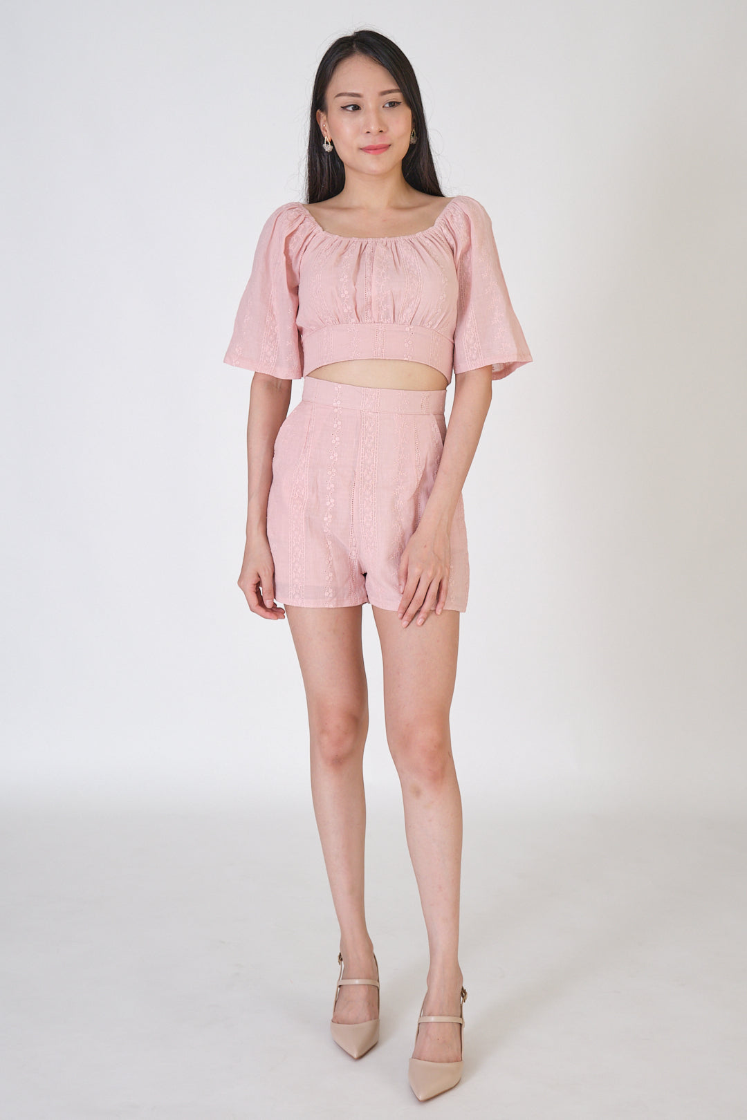 Chixxie Natalina Two-Piece Lace Set (Pink)