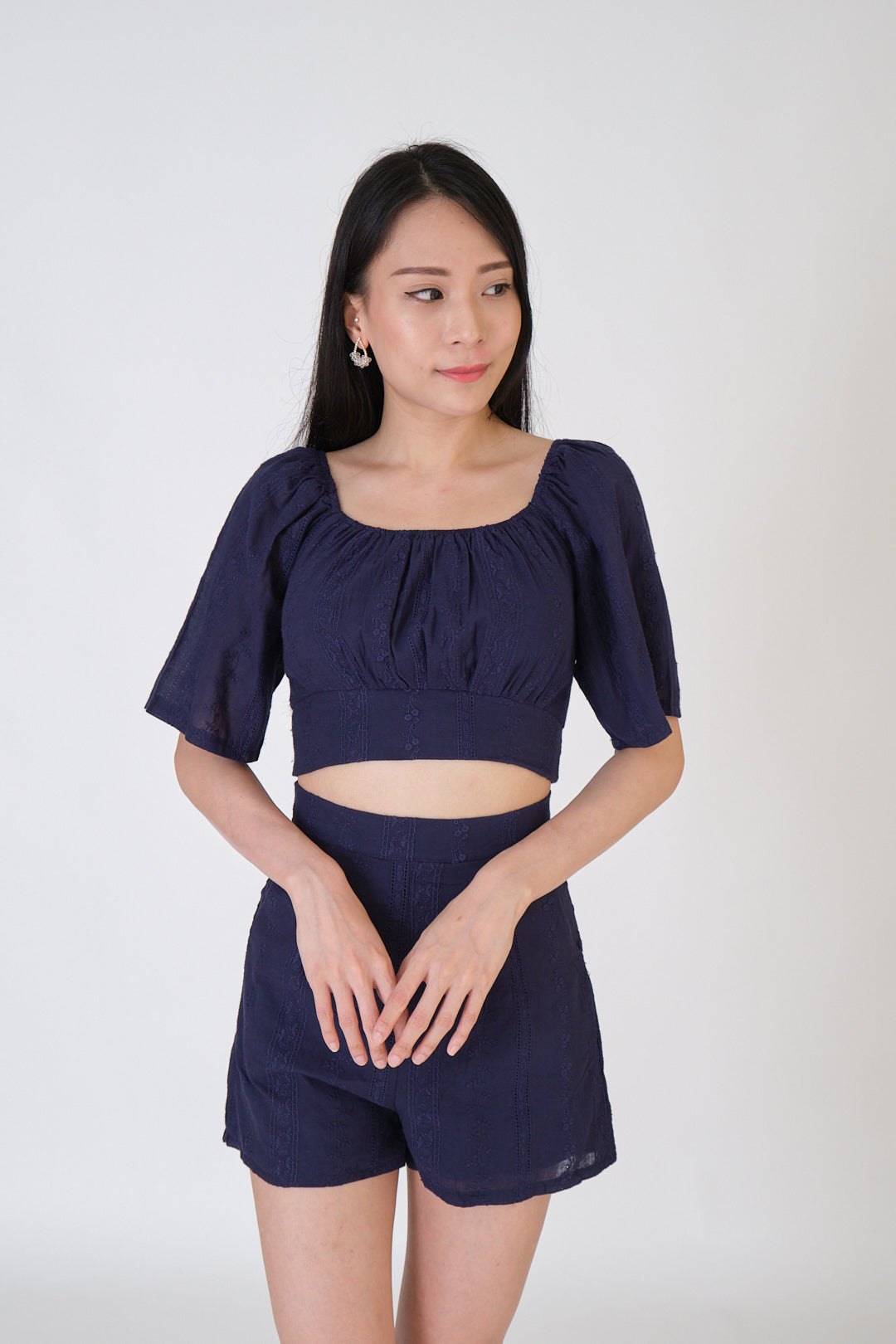 Chixxie Natalina Two-Piece Lace Set (Navy)