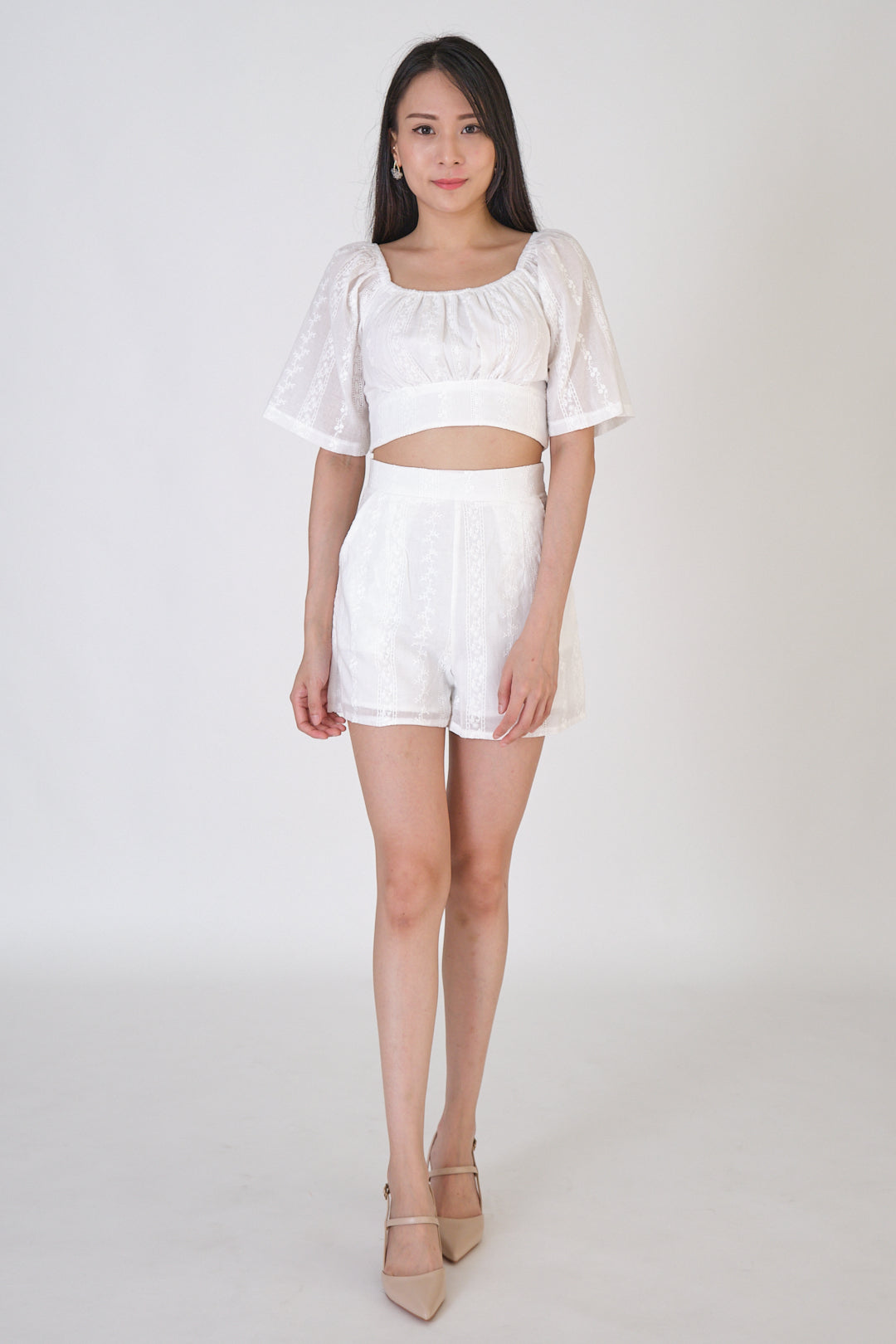 Chixxie Natalina Two-Piece Lace Set (White)