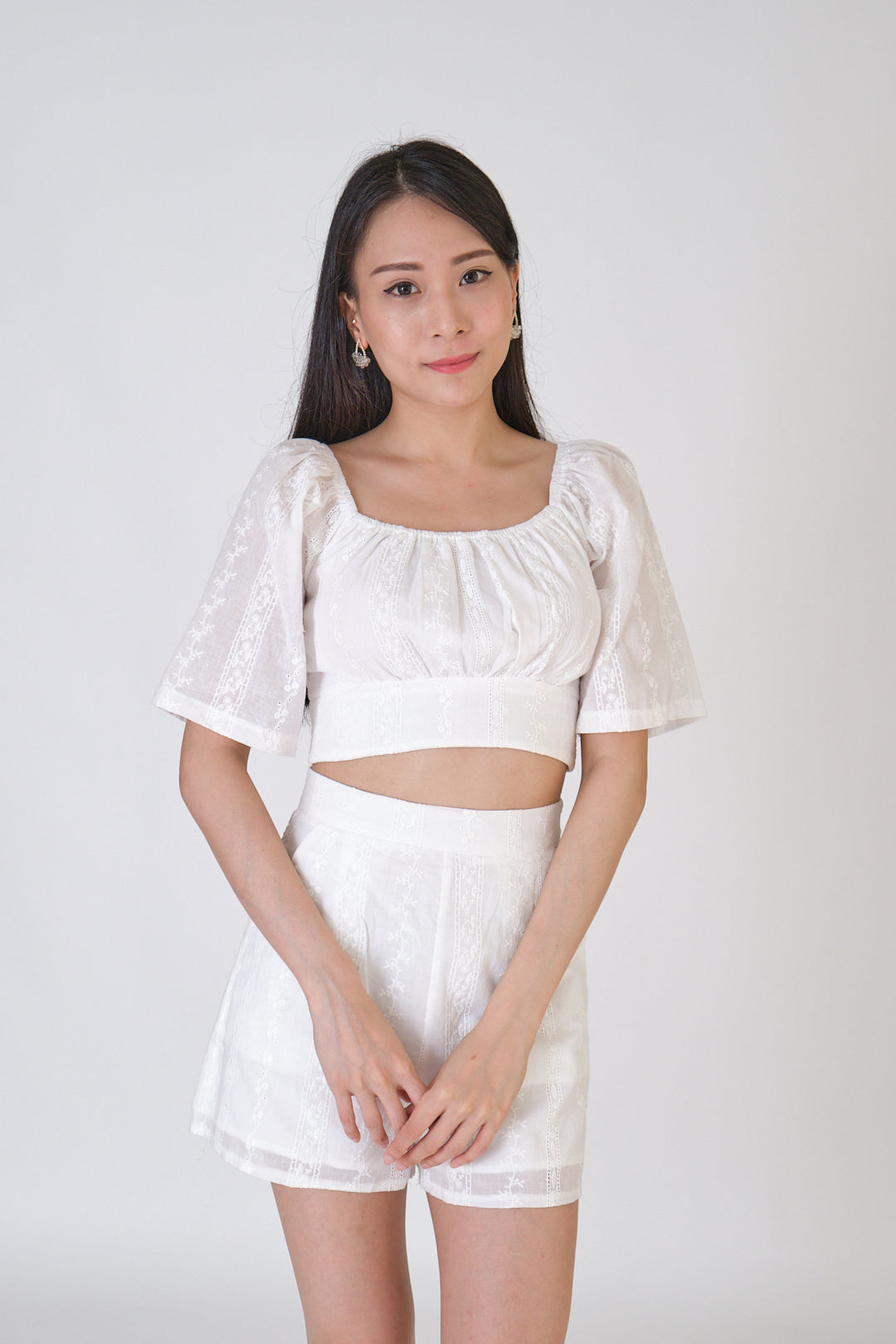 Chixxie Natalina Two-Piece Lace Set (White)