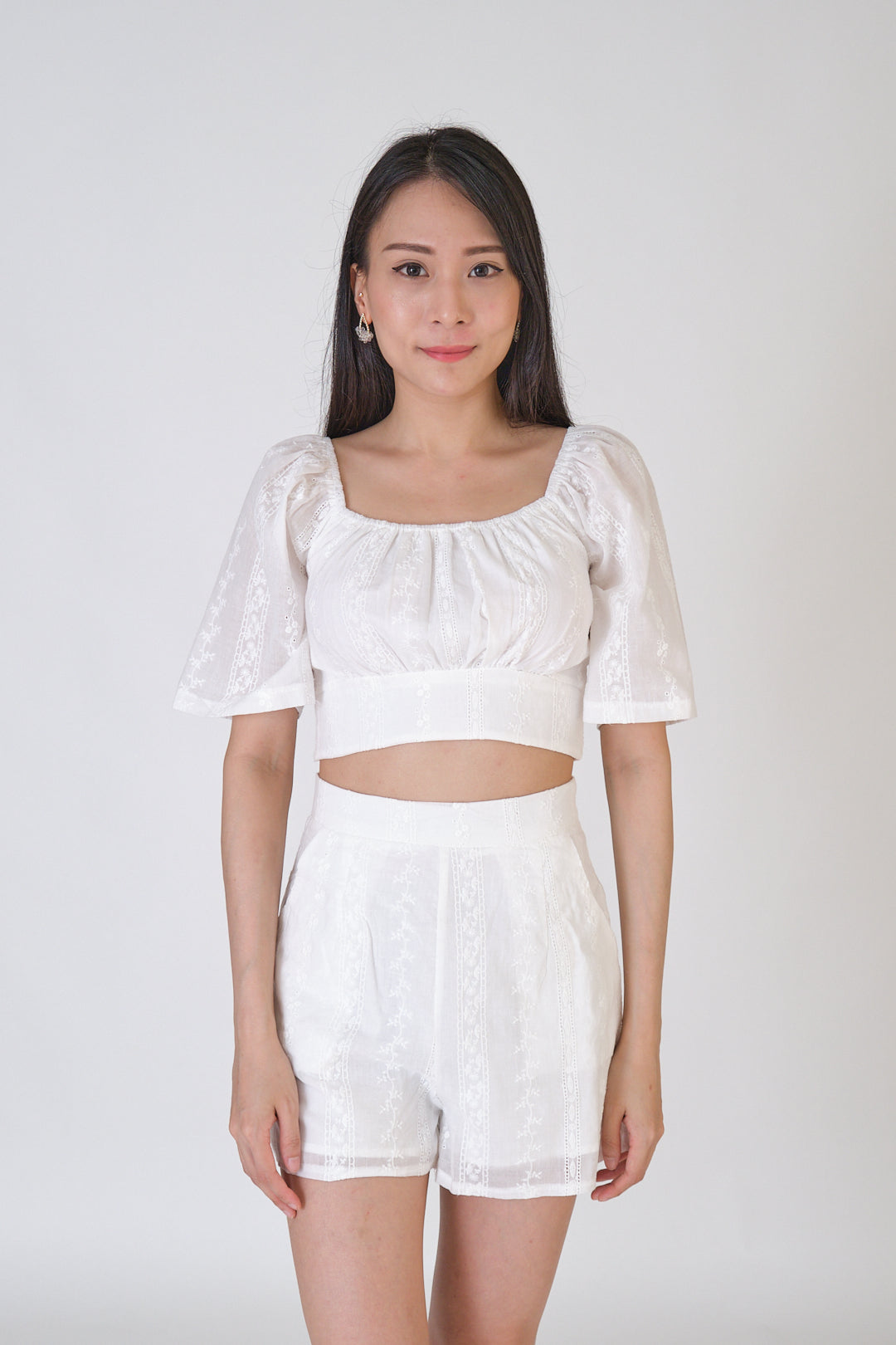Chixxie Natalina Two-Piece Lace Set (White)