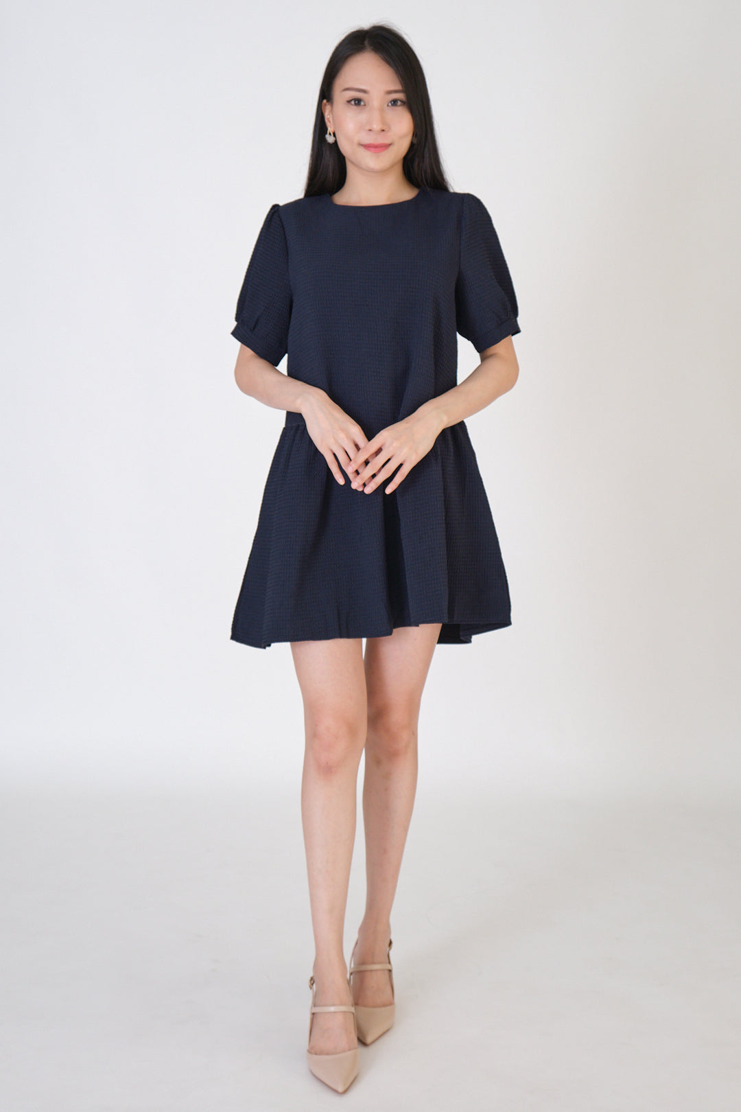 Chixxie Caroline Flare Mini Dress (Navy)