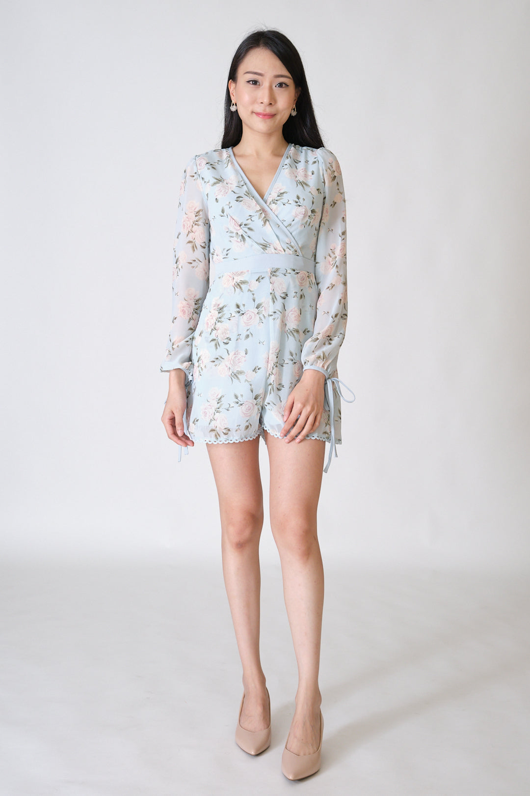 Chixxie Rose Floral Playsuit (Blue)