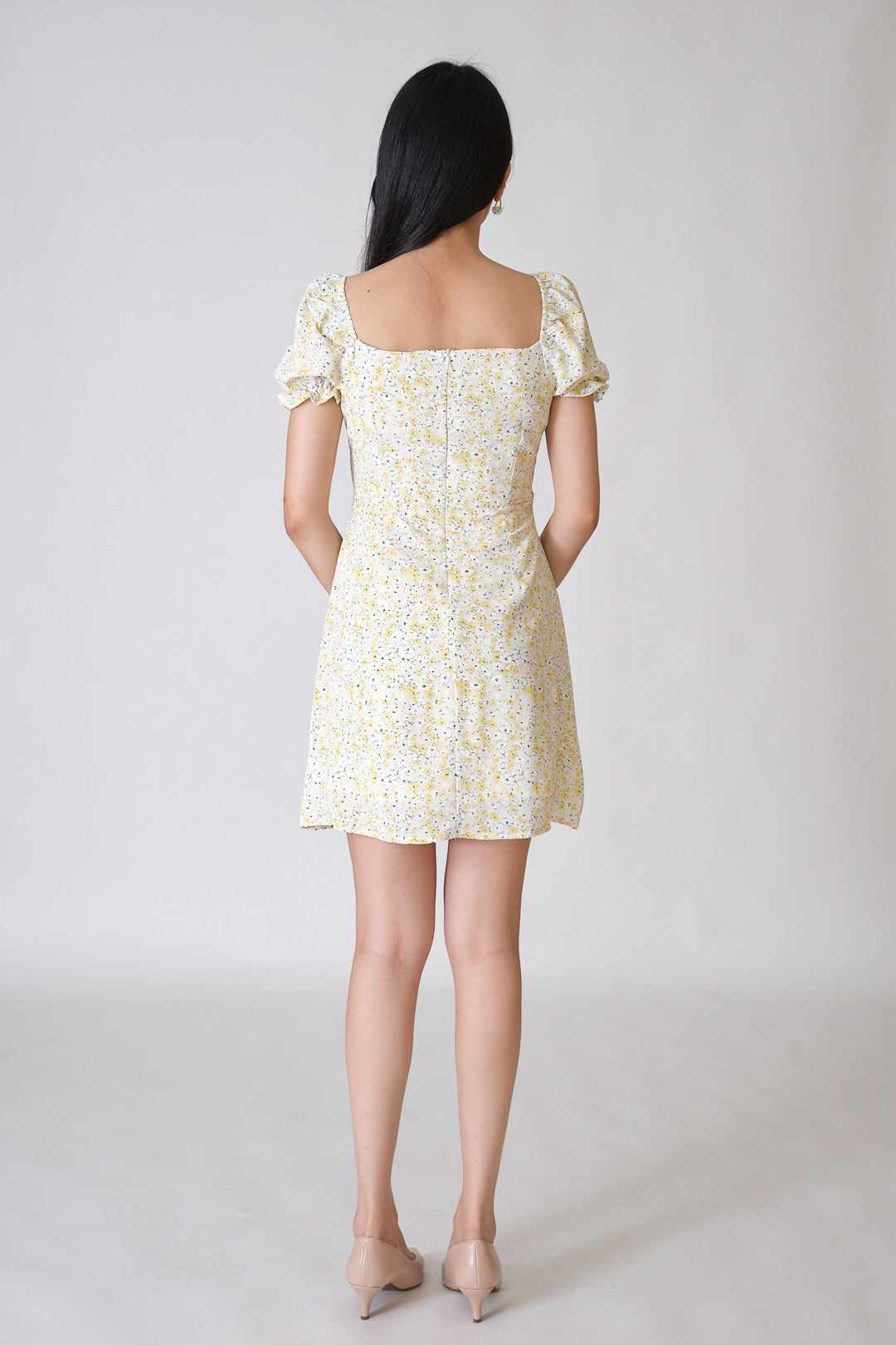 Chixxie Fiona Floral Short Dress (Yellow)