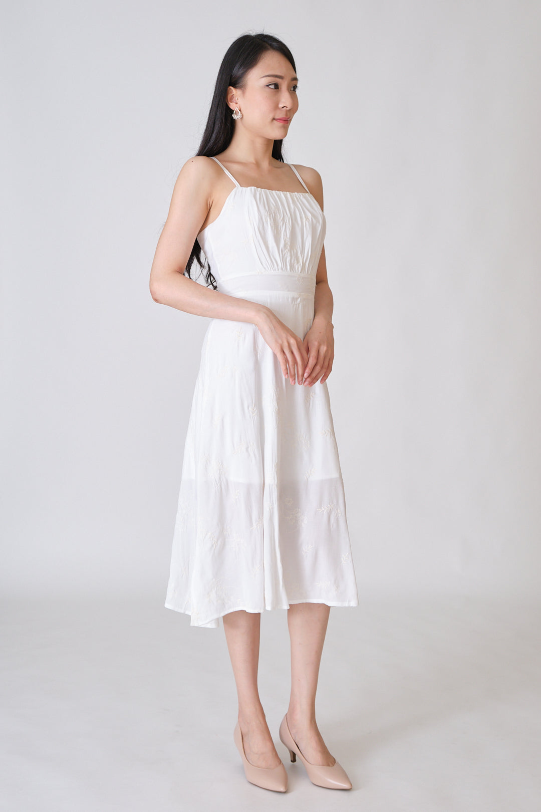 Chixxie Simone Midi Dress (White)