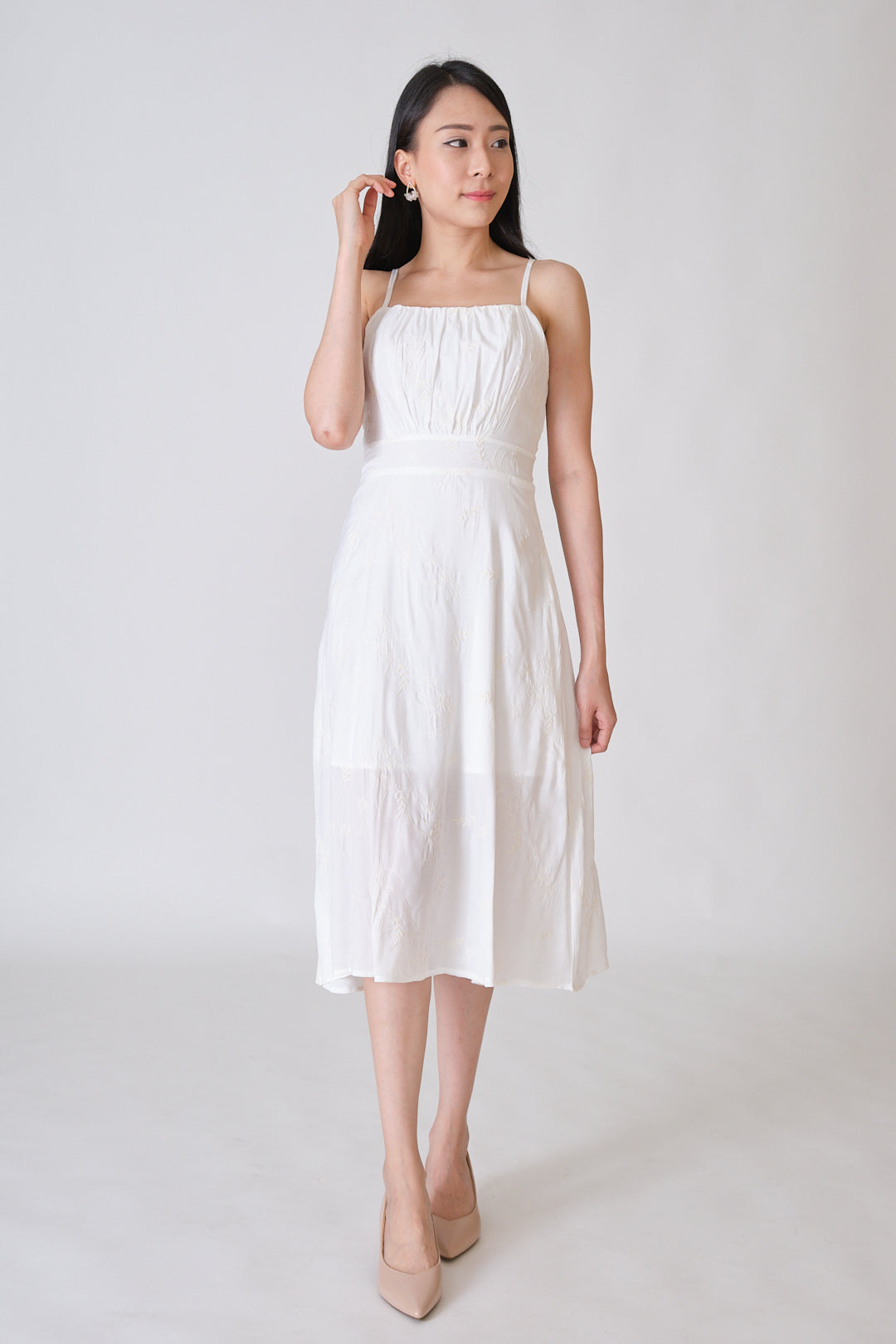 Chixxie Simone Midi Dress (White)