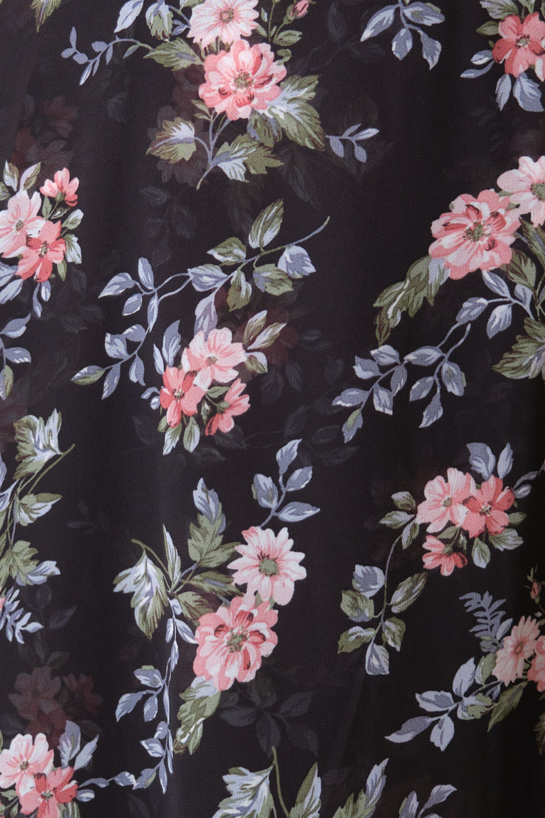 Chixxie Christine Floral Slit Midi Dress (Black)